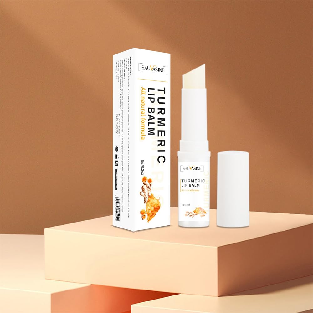 Lip Balm, Natural Formula Turmeric Lip Moisturizer for Cracked & Dry Lips
