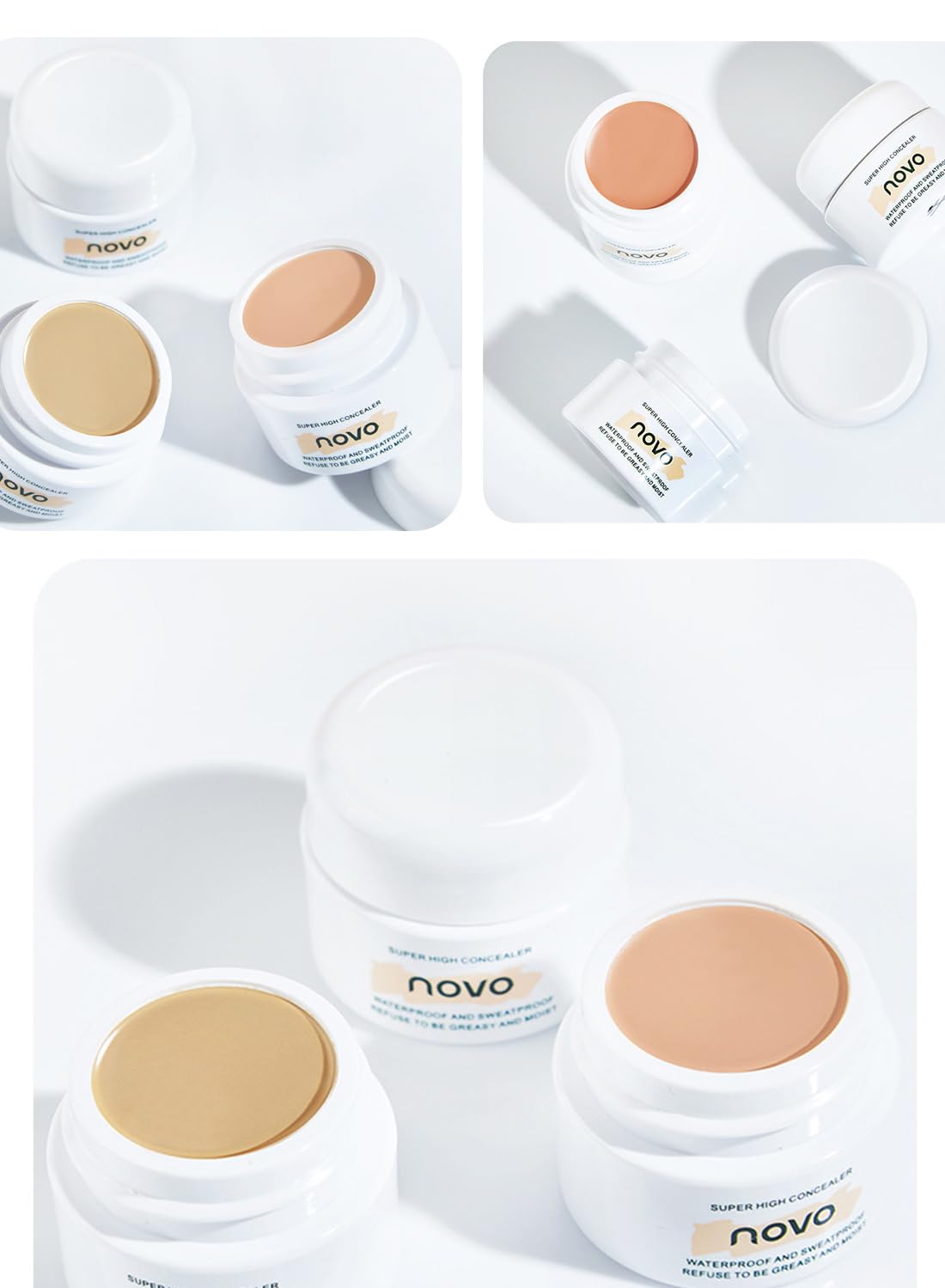Full Coverage Concealer, Brightening Under Eye Concealer with Vitamin E, Lightweight Long Lasting Highlighter for Women 12g