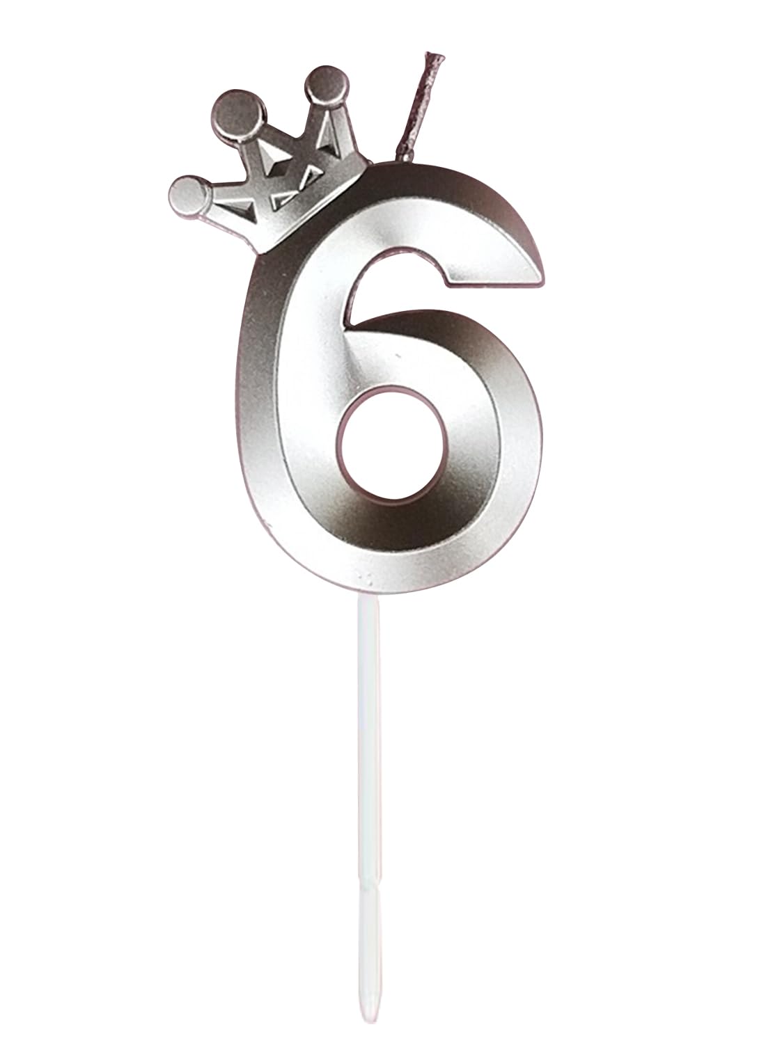 l&Wen Birthday Candles Twisted,  Long Thin Spiral Candle with Holders for Wedding Party Decorations (6 Pcs, Silver Twisted Collection)