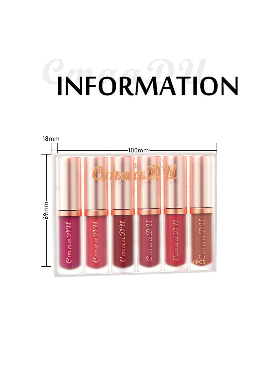6 Colors Lip Gloss Set, High Pigmented Portable Multi Use Lipstick Liquid Gift Set