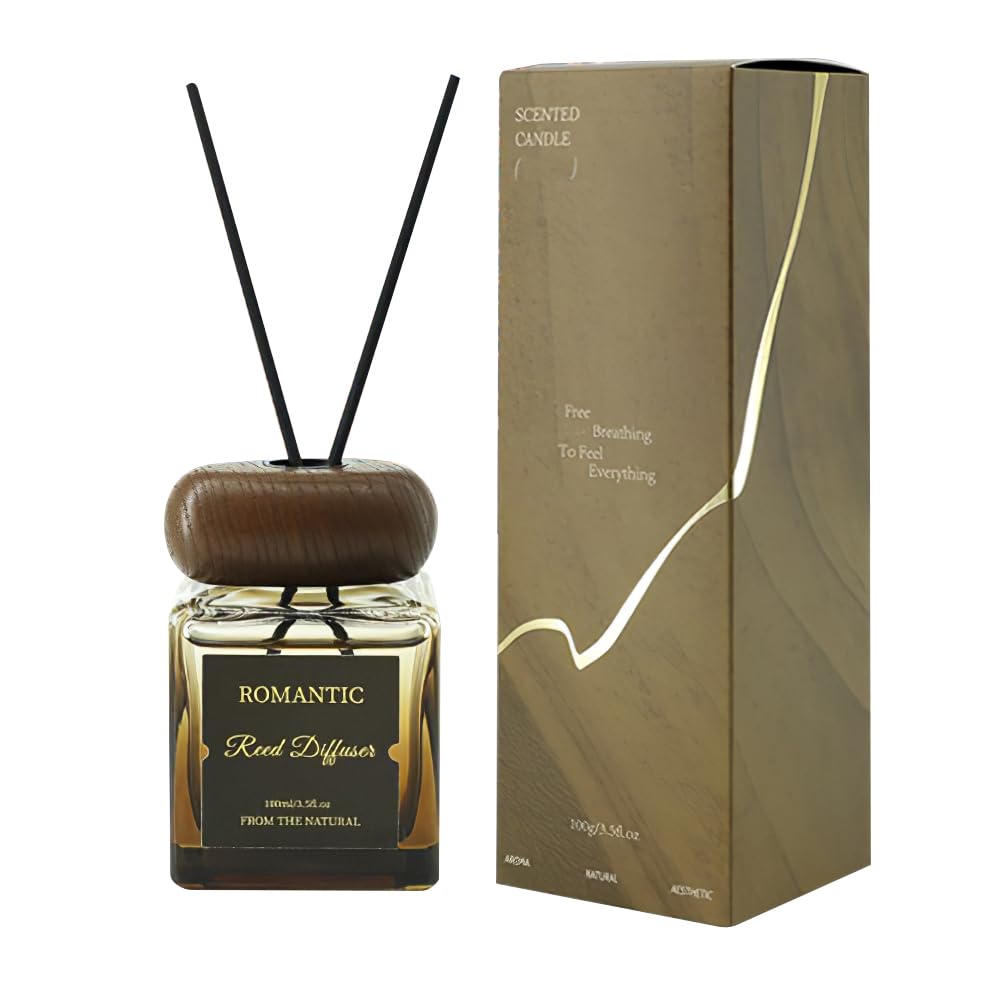 Reed Diffuser and Candle Set, Coffee Flavor Candles and Reed Diffusers Aromatherapy Set for Home Office Décor