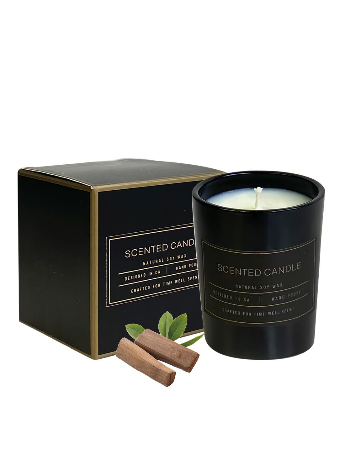 Scented Candles, Long Lasting Strong Fragrance Luxury Scented Soy Jar Candle, Candles for Home Scented, Candle Gift Set for SPA Bathing Yoga Travel, Stress Relief 53G