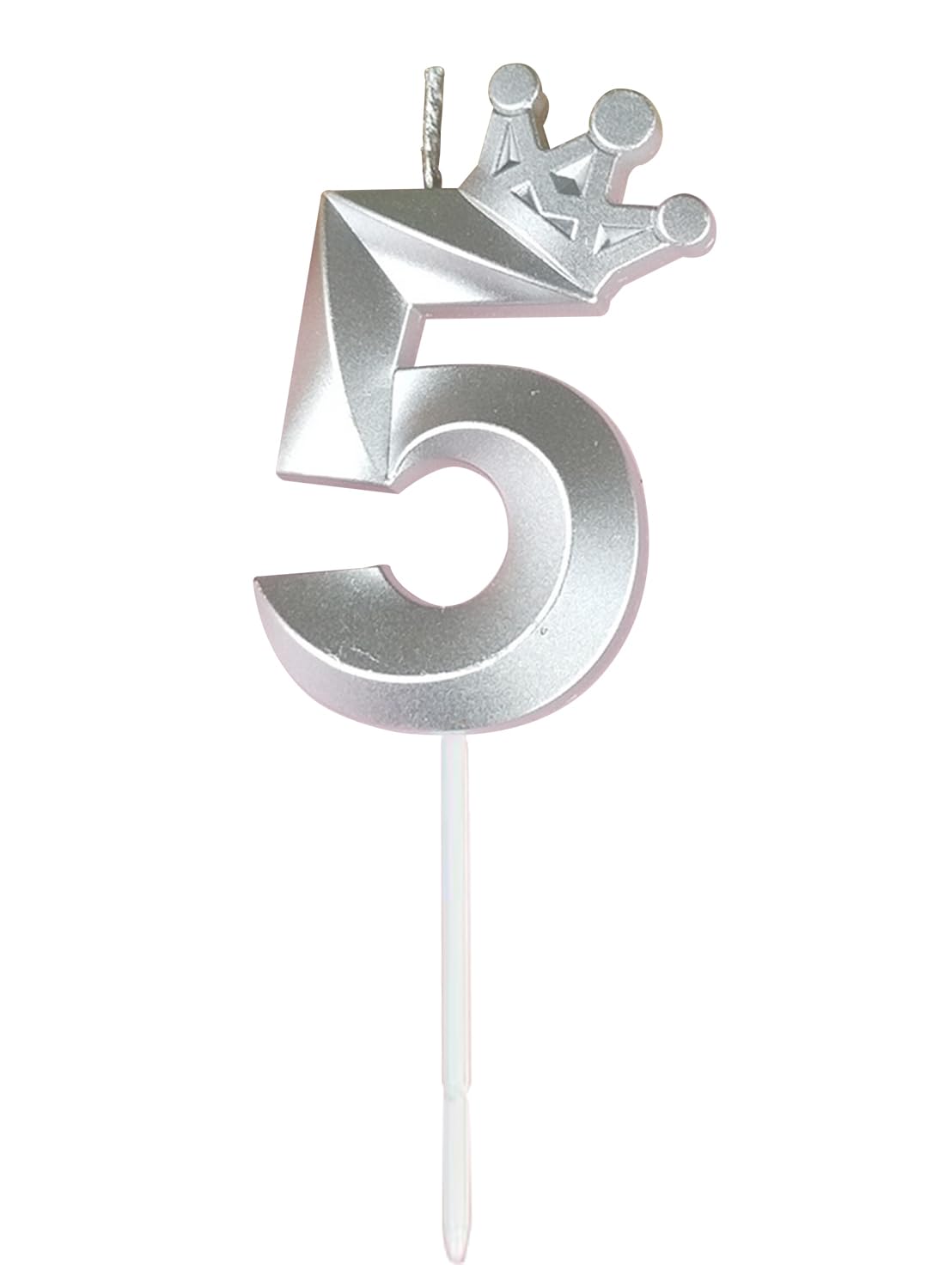 l&Wen Birthday Candles Twisted,  Long Thin Spiral Candle with Holders for Wedding Party Decorations (6 Pcs, Silver Twisted Collection)