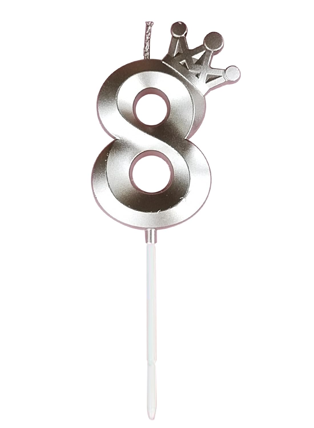 l&Wen Birthday Candles Twisted,  Long Thin Spiral Candle with Holders for Wedding Party Decorations (6 Pcs, Silver Twisted Collection)
