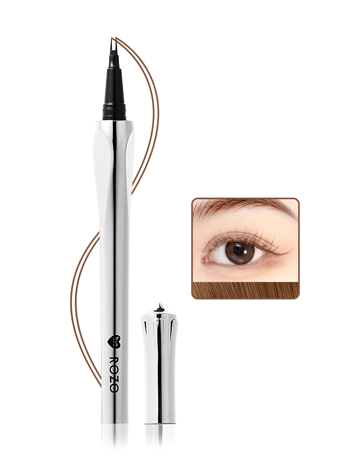 Eyebrow Pen with Micro-Fork Tip, 2 Tip Microblade Eyebrow Pen, Waterproof Smudgeproof Long Lasting Brow Contouring Pencil, Create Natural Brows