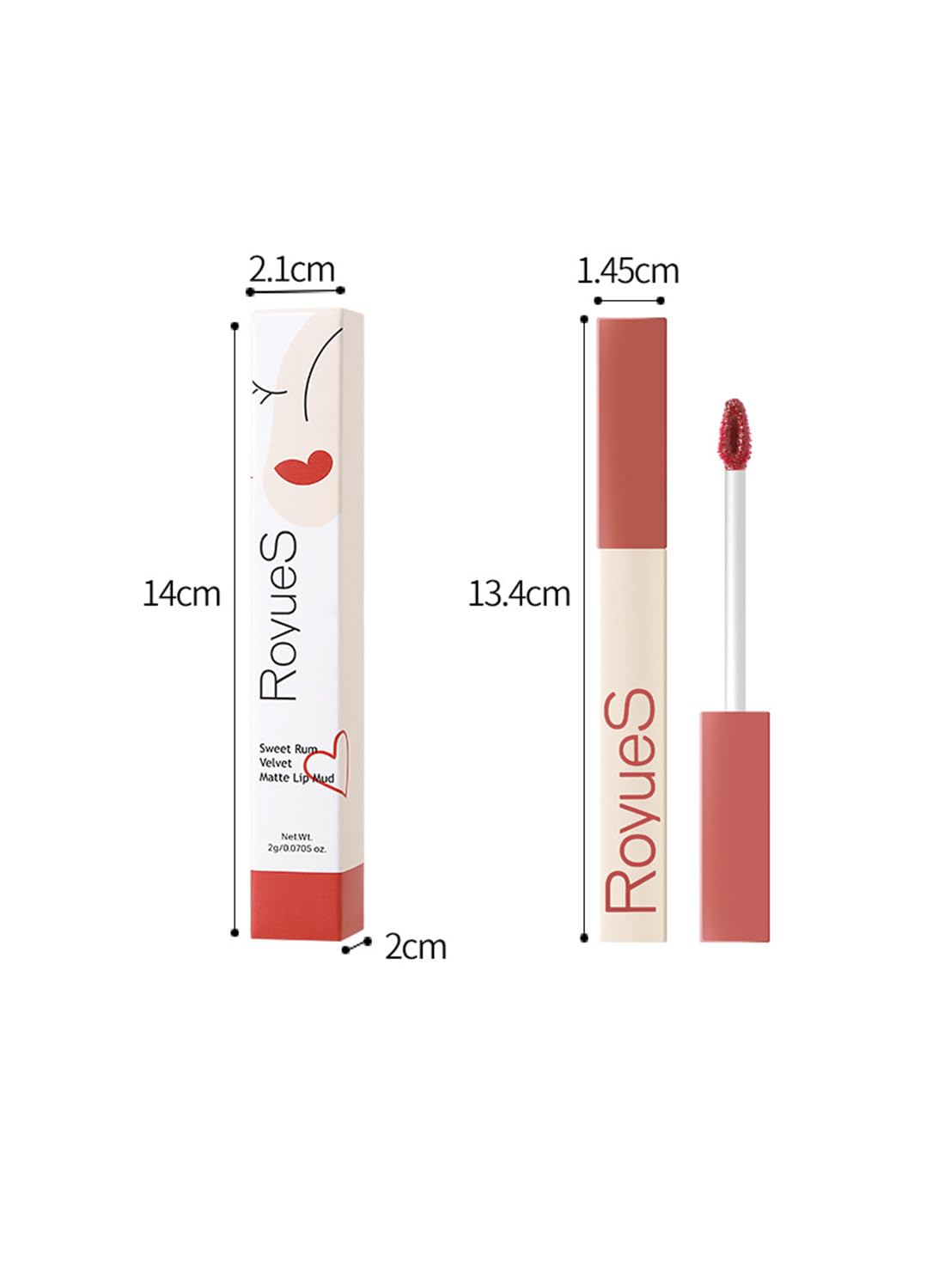 L&Wen Matte Velvet Lipstick, Long Lasting Lip Tint Lip Makeup for Women, Smooth Lip Gloss Orange Red
