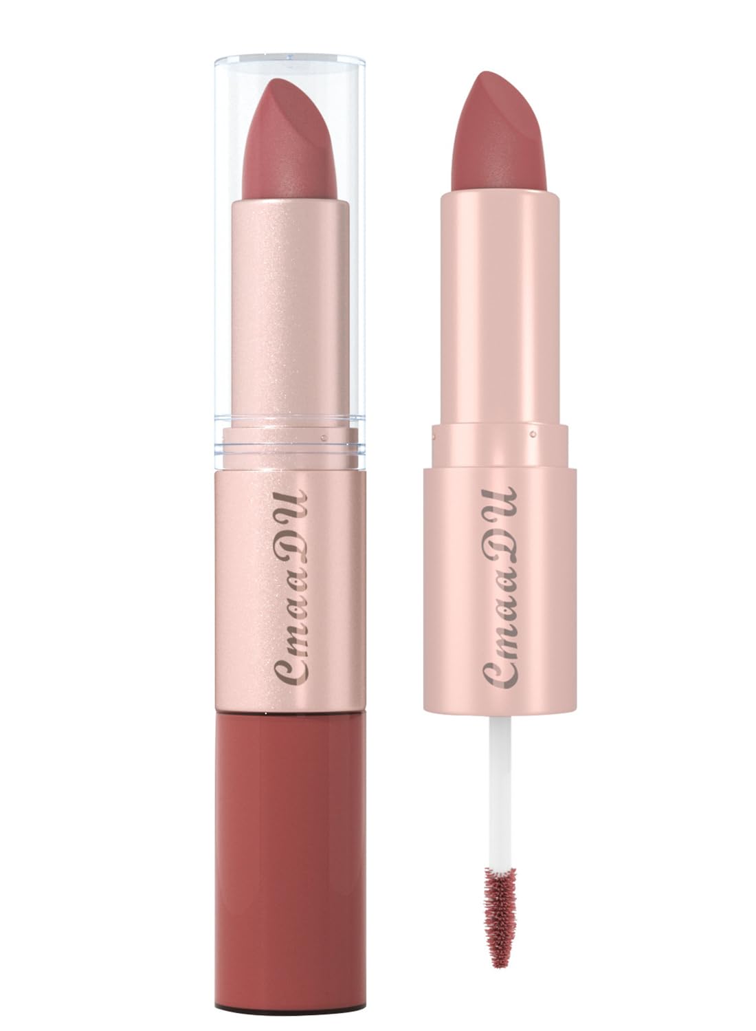 2 in 1 Lipstick & Lip Gloss, Matte Velvet Double Headed Lip Gloss, Waterproof Non-Stick Cup Long Lasting High Pigment Lip Makeup for Women 1 Pcs