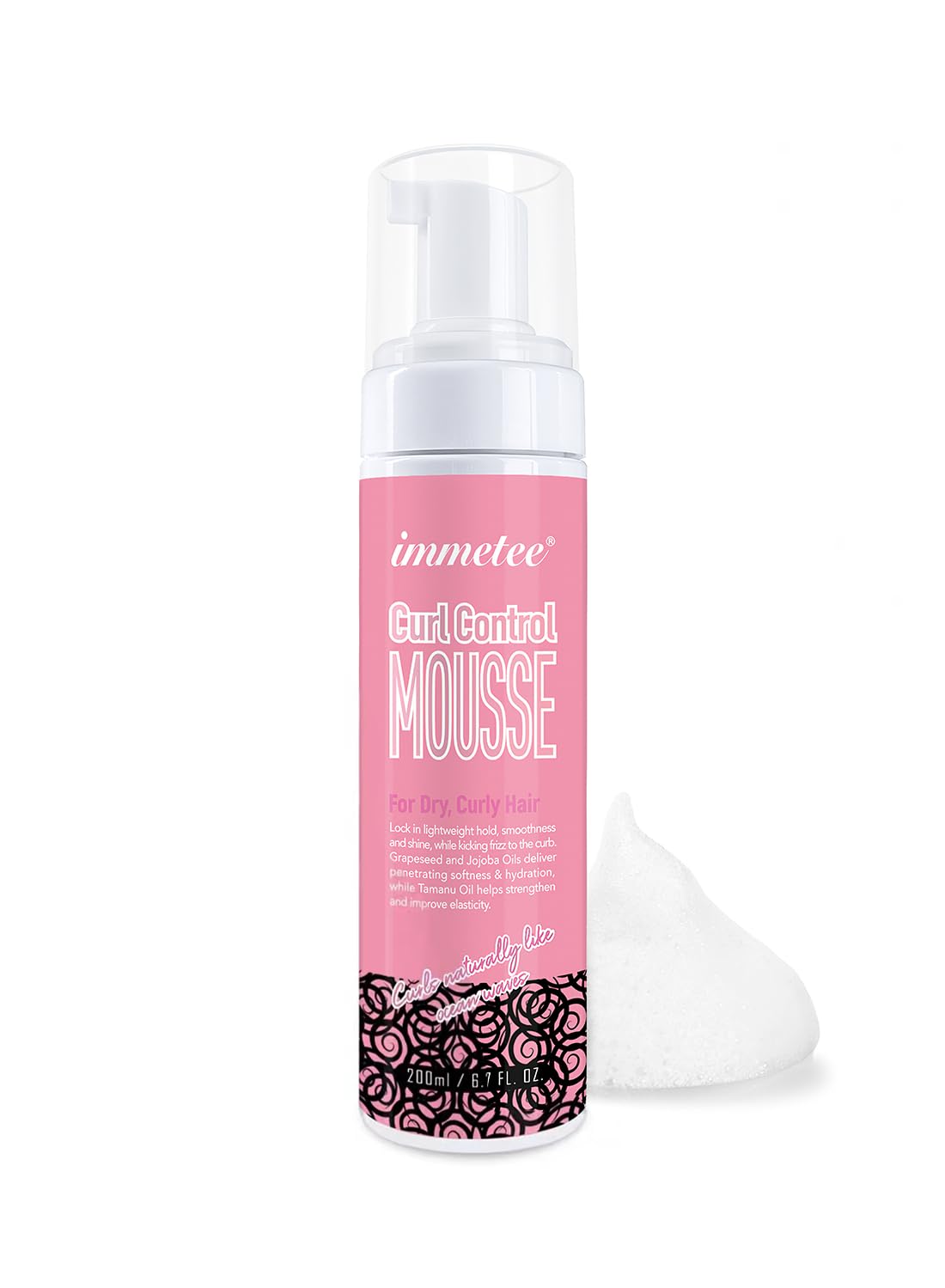 Curl Mousse, Volumizing Hair Foam for Hair Styling Volumizing and Against Frizz Professional Design 200ml