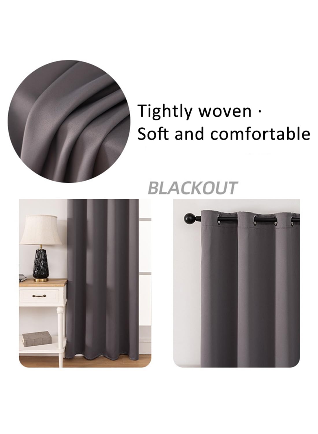 Solid Blackout Curtains for Bedroom and Living Room