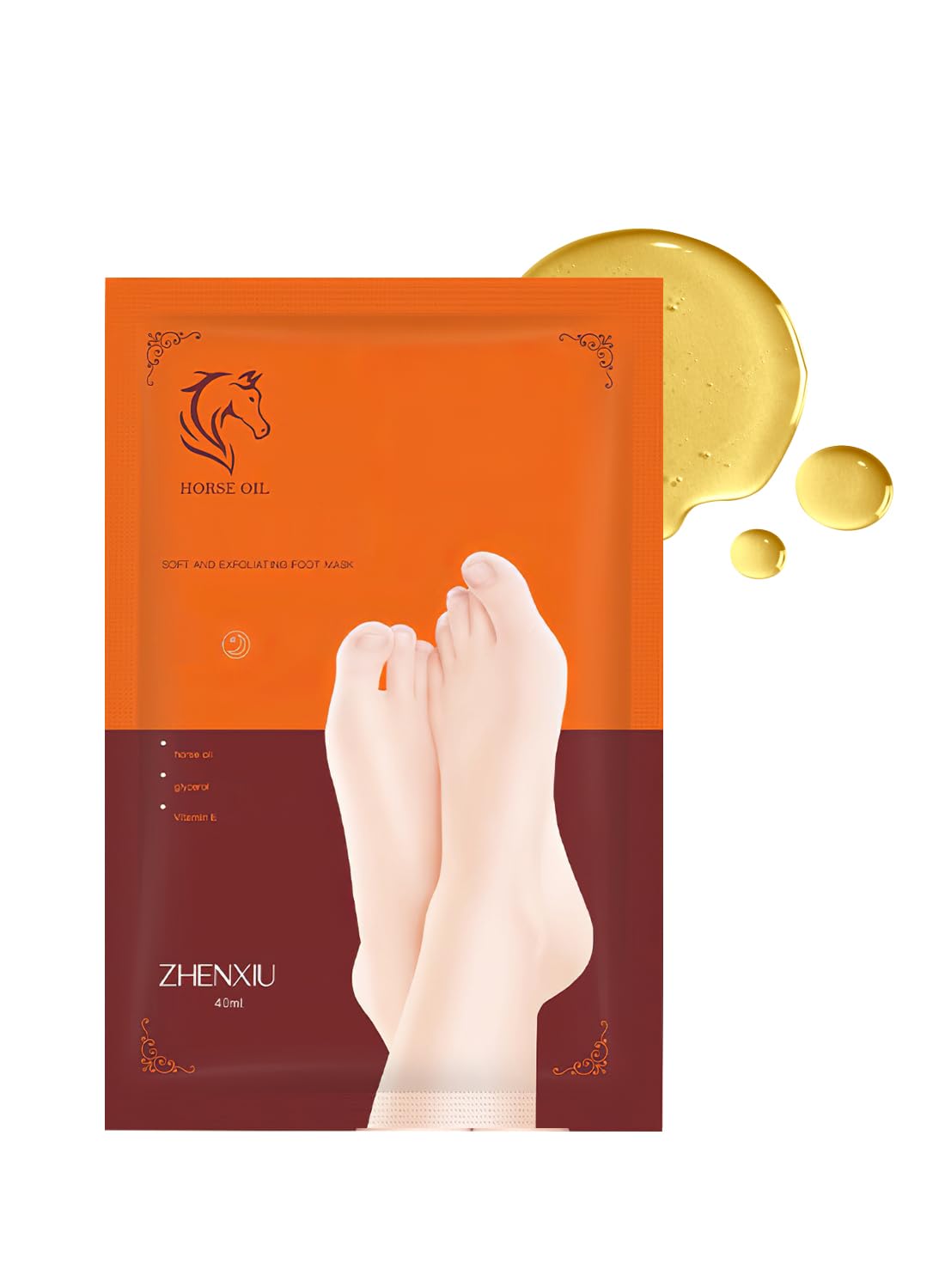 Foot Mask with Horse Oil, Moisturizing Nourishing Deep Repairing Foot Peel Mask, Exfoliating Gloves for Extra Dry Skin, Daily Foot Care for Soft and Smooth Touch Feet 1 Pair