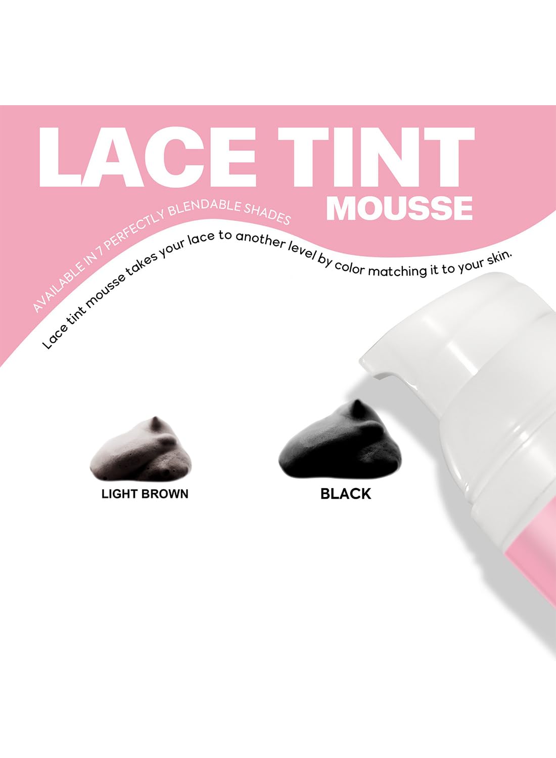 Lace Tint Melting Hair Mousse, Lace Tint Mousse for Hair Wig Lace Wigs Toupees and Hairpieces, Natural Finishing Lace Color 150ml