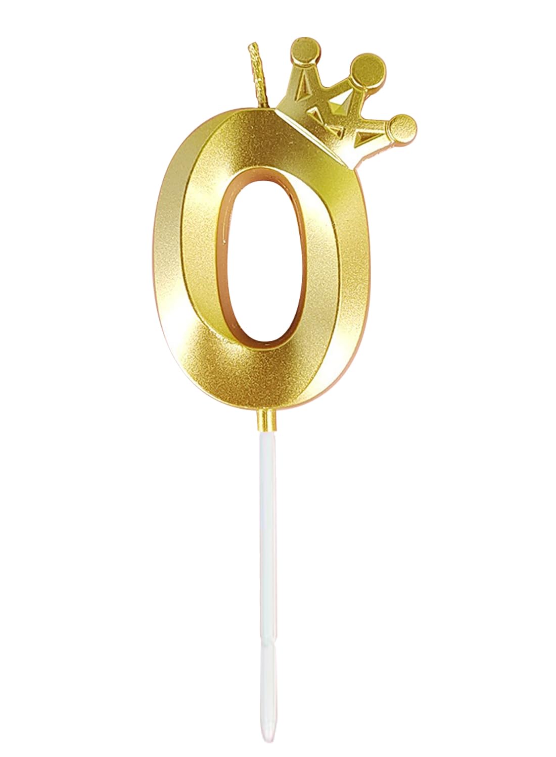 Number Birthday Candles, Metallic Glitter Crown Number 0 Cake Candles for Birthday, Wedding, Anniversary,