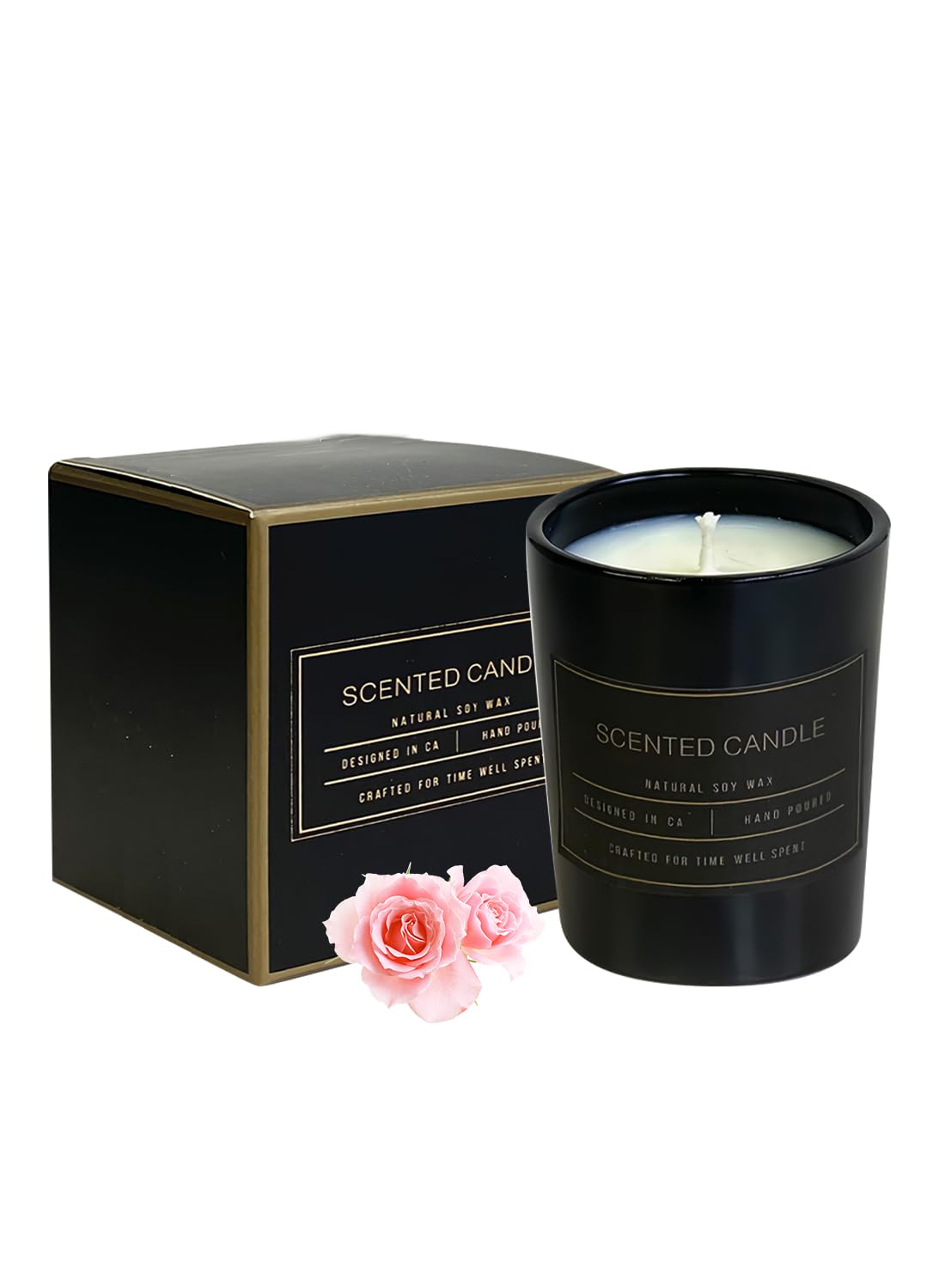 Scented Candles, Long Lasting Strong Fragrance Luxury Scented Soy Jar Candle, Candles for Home Scented, Candle Gift Set for SPA Bathing Yoga Travel, Stress Relief 53G