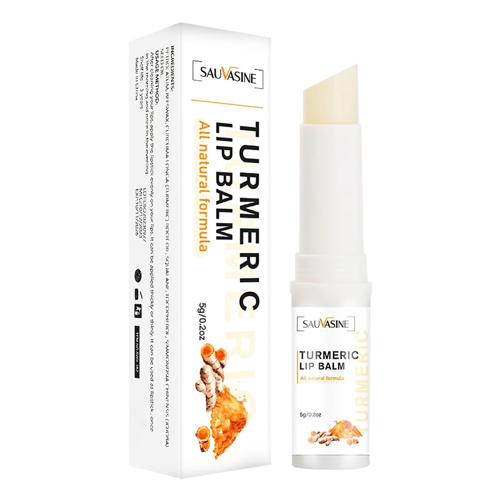 Lip Balm, Natural Formula Turmeric Lip Moisturizer for Cracked & Dry Lips