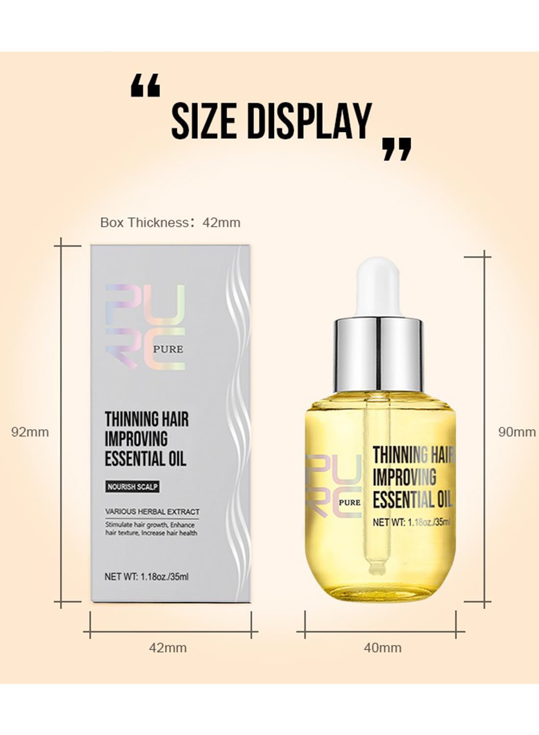 Hair Essential Oil, Turmeric Scalp & Hair Strengthening Oil, Pure Natural Hair Growth Oil for Hair Growth, Scalp Treatment for Thicker Longer Fuller Healthier Hair, Improve Thinning Hair 35ML