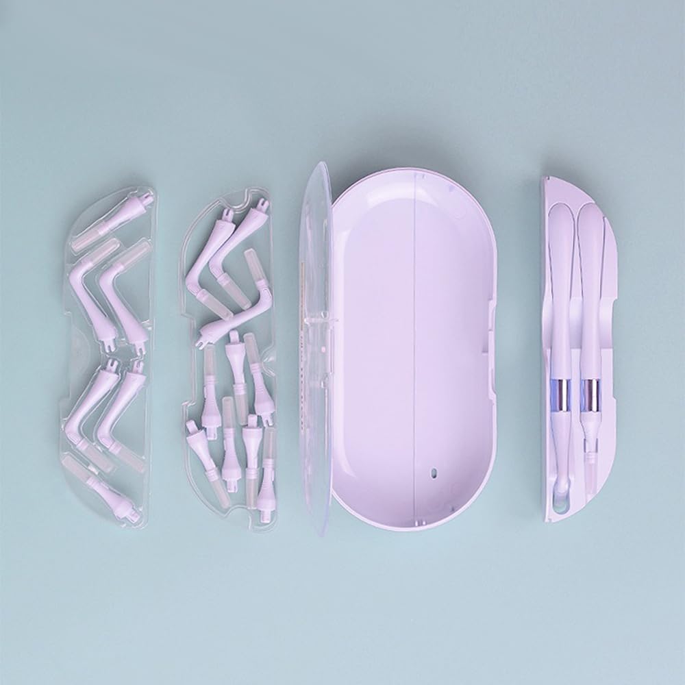 Portable Box L-Type + I-Type Head Interdental Brushes, 18 Pcs 0.8mm-Mixed Pack, White