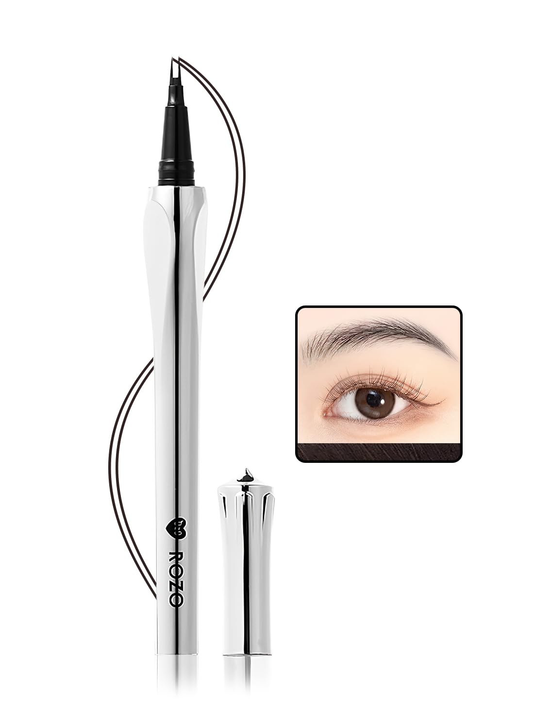 Eyebrow Pen with Micro-Fork Tip, 2 Tip Microblade Eyebrow Pen, Waterproof Smudgeproof Long Lasting Brow Contouring Pencil, Create Natural Brows