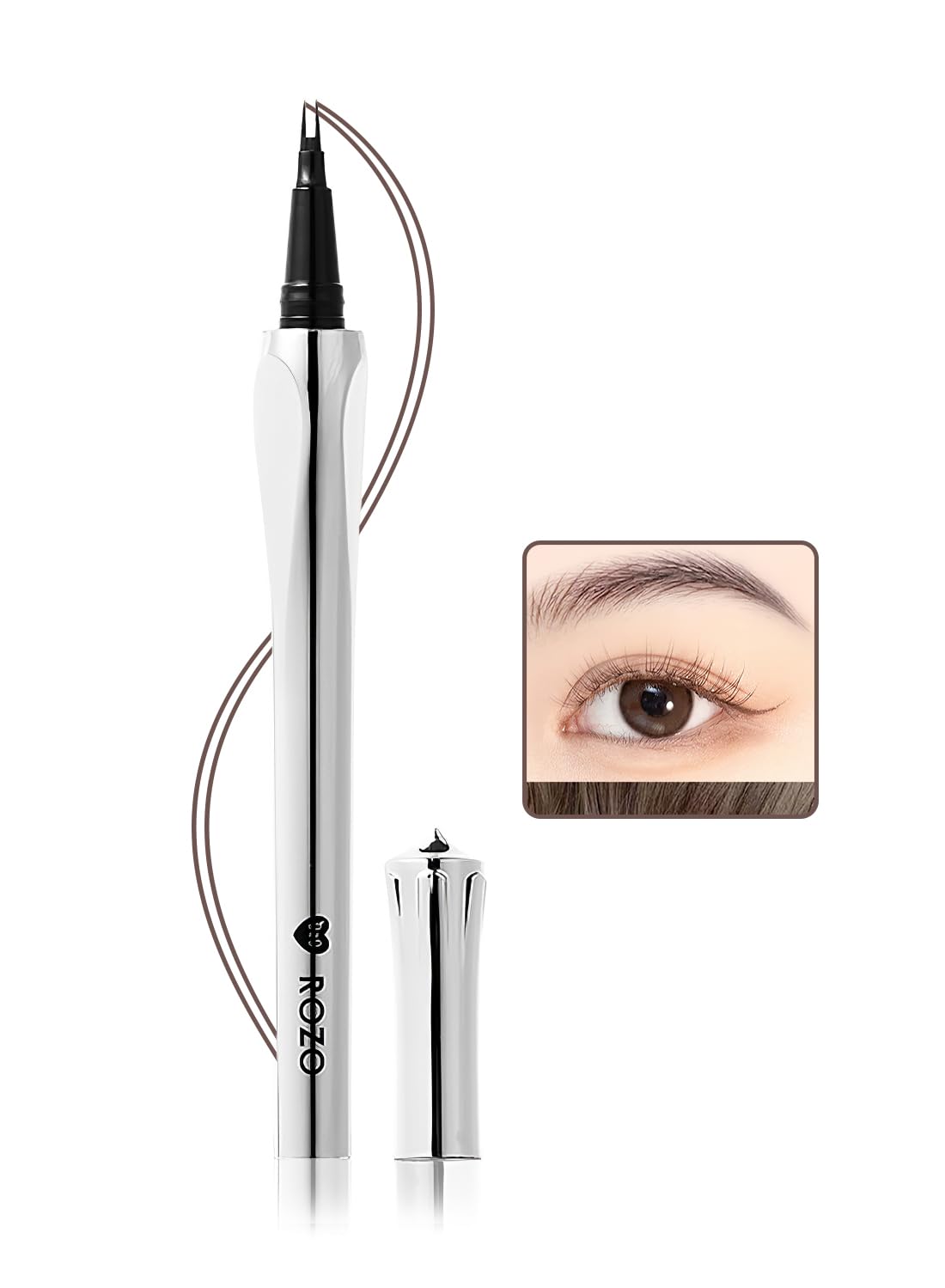 Eyebrow Pen with Micro-Fork Tip, 2 Tip Microblade Eyebrow Pen, Waterproof Smudgeproof Long Lasting Brow Contouring Pencil, Create Natural Brows