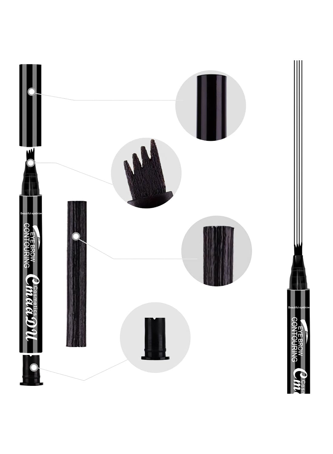 3 Pcs Liquid Eyebrow Pencil Set, Ultra-Fine Tip, Long Lasting Waterproof Smudge Proof Liquid Eyebrow Pencil, Daily Eye Brow Makeup