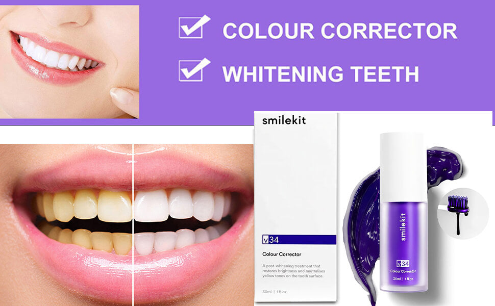 V34 Purple Toothpaste Teeth Whitening