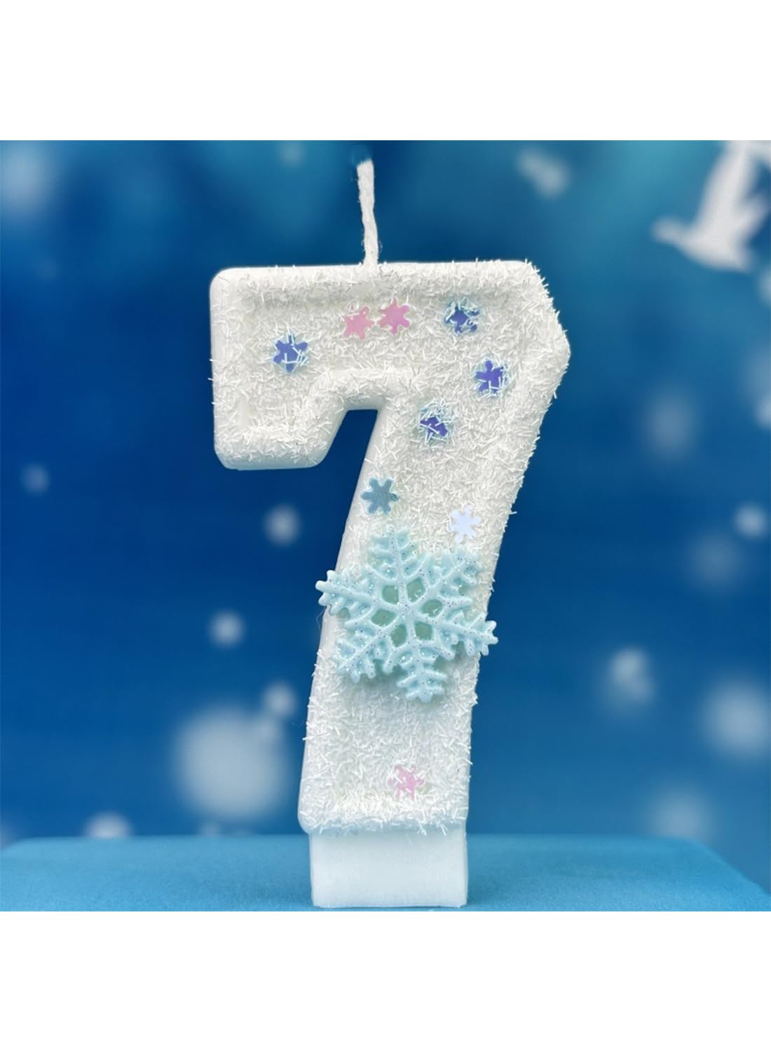 White Snowflake Cake Candle