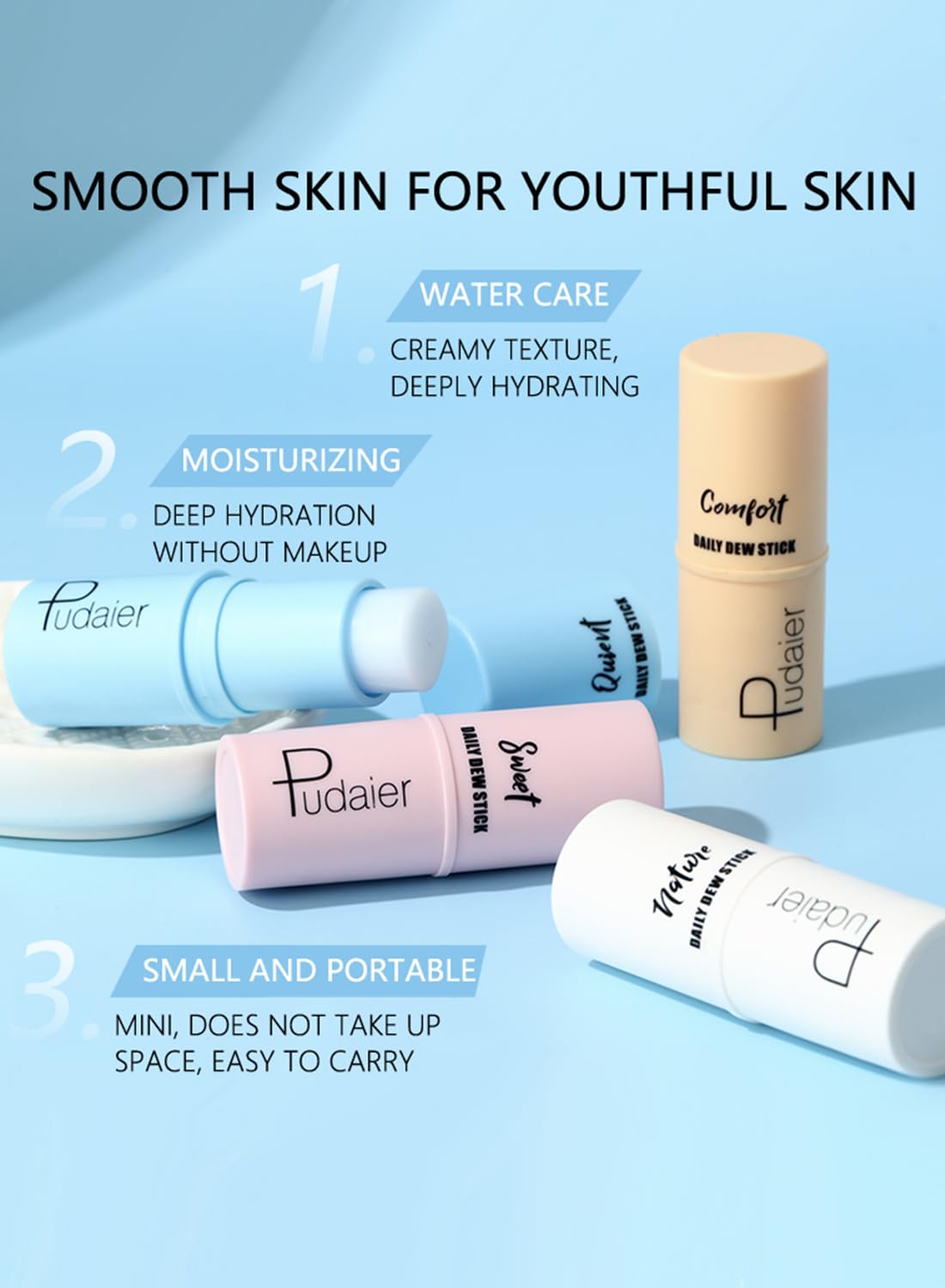 Face Moisturizer Stick, Hydrating Moisturizing Multi Balm Stick, Instant Wrinkle Skin Care, Soothing Brightening Makeup Fairy Sticks, for Facial Skin Eye Lip & Body