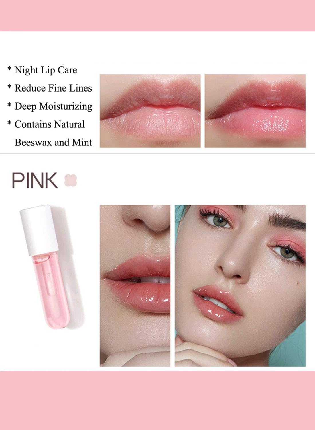 Lip Care Kit with Natural Lip Plumper and Lip Care Serum, Hydrating Moisturizing Repairing Peeling Exfoliating Lip Treatment, Lip Gloss for Fuller Lips 2Pcs