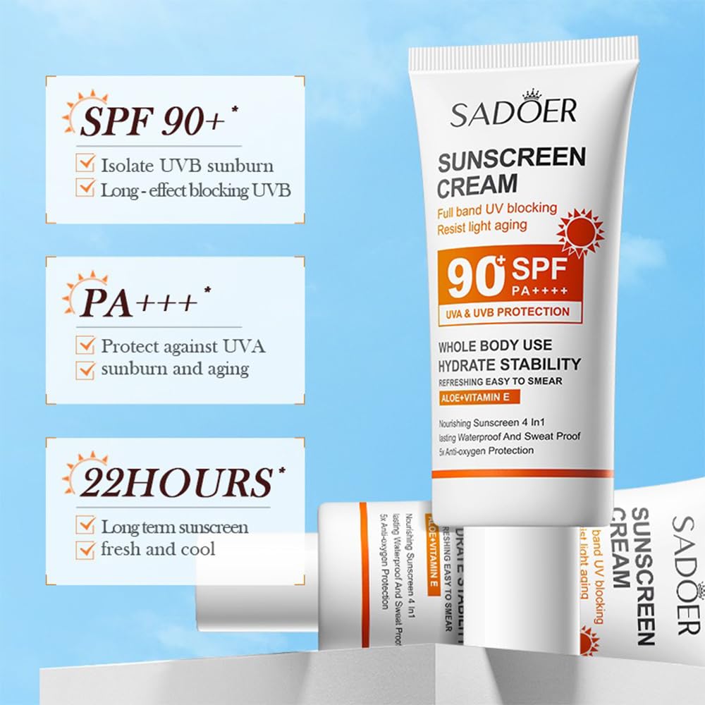 Sun Cream, Moisturizing Sunscreen Lotion, Quick Absorbing Skin Care Cream - 50g