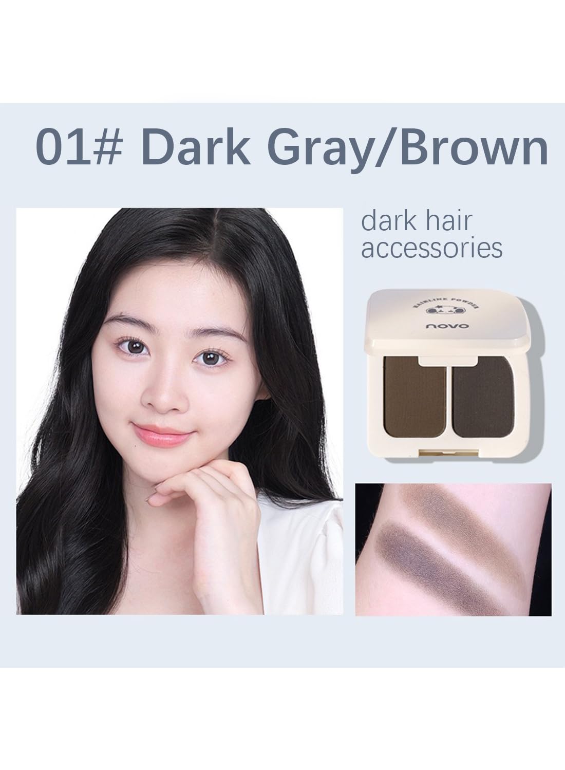 Instantly Hairline Powder, Waterproof Long Lasting Root Touch Up Hair Powder, Two-Colors Volumizing Hairline Powder, Quick Cover Grey Hair Root Concealer for Women and Men
