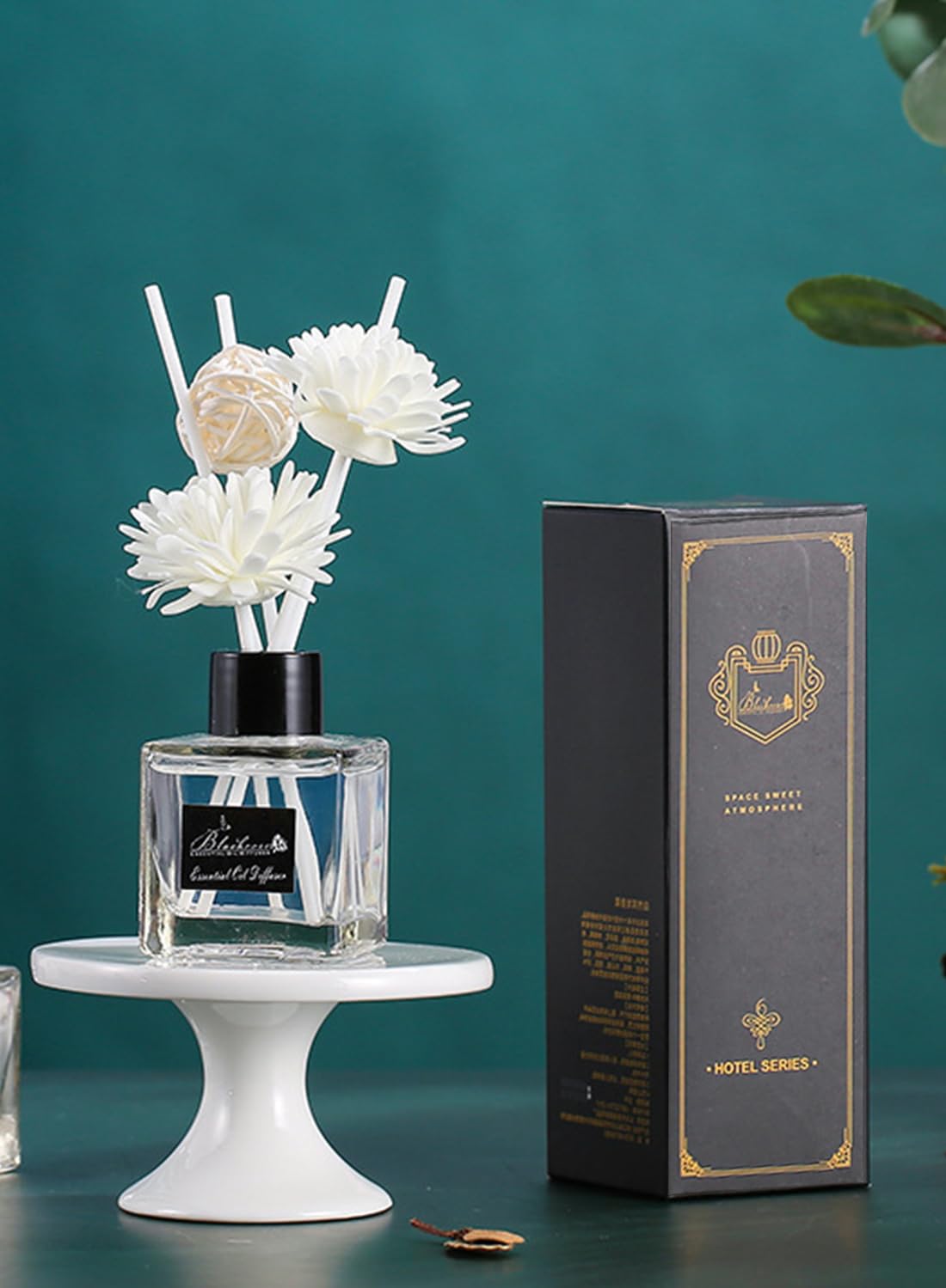 Reed Diffuser Set with Incense Diffuser Sticks, Long Lasting Natural Elegant Air Freshener, Home Fragrance Design Odor Elimination for Hotel Home Office and Gift 50ml