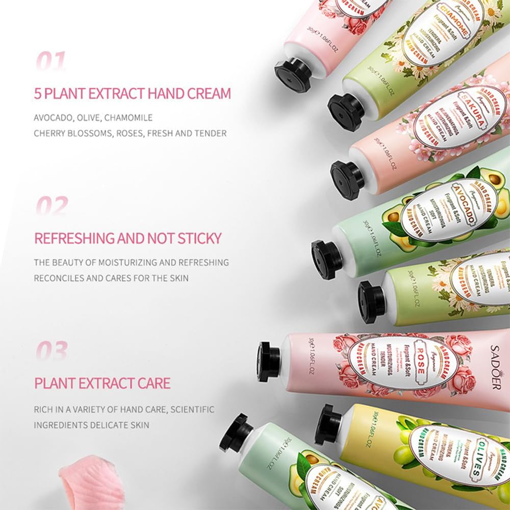 Hand Cream Gift Set, Hand Lotion Gift Kit for Dry Cracked Hands - 5 Packs