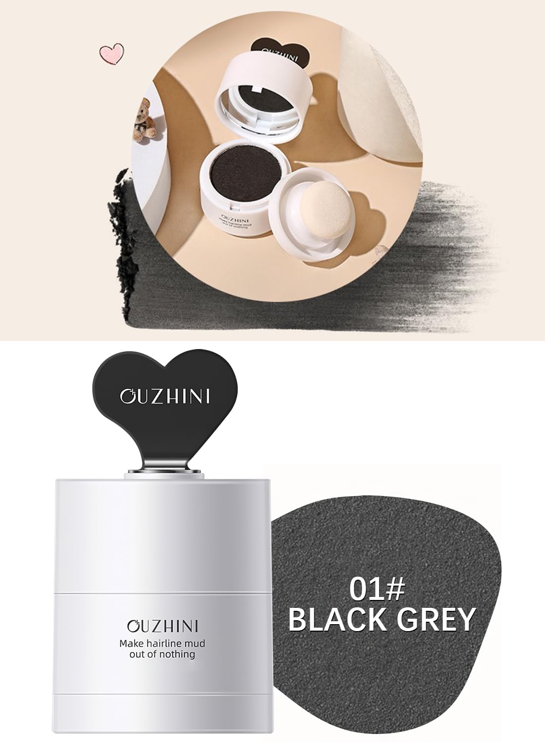 Instantly Hair Shadow Stick with Puff Touch, Root Touch Up Hair Powder with Puff Touch, Root Cover Up Hair Color for Thinning Grey Hairline, Hair Root Concealer for Women and Men 4G