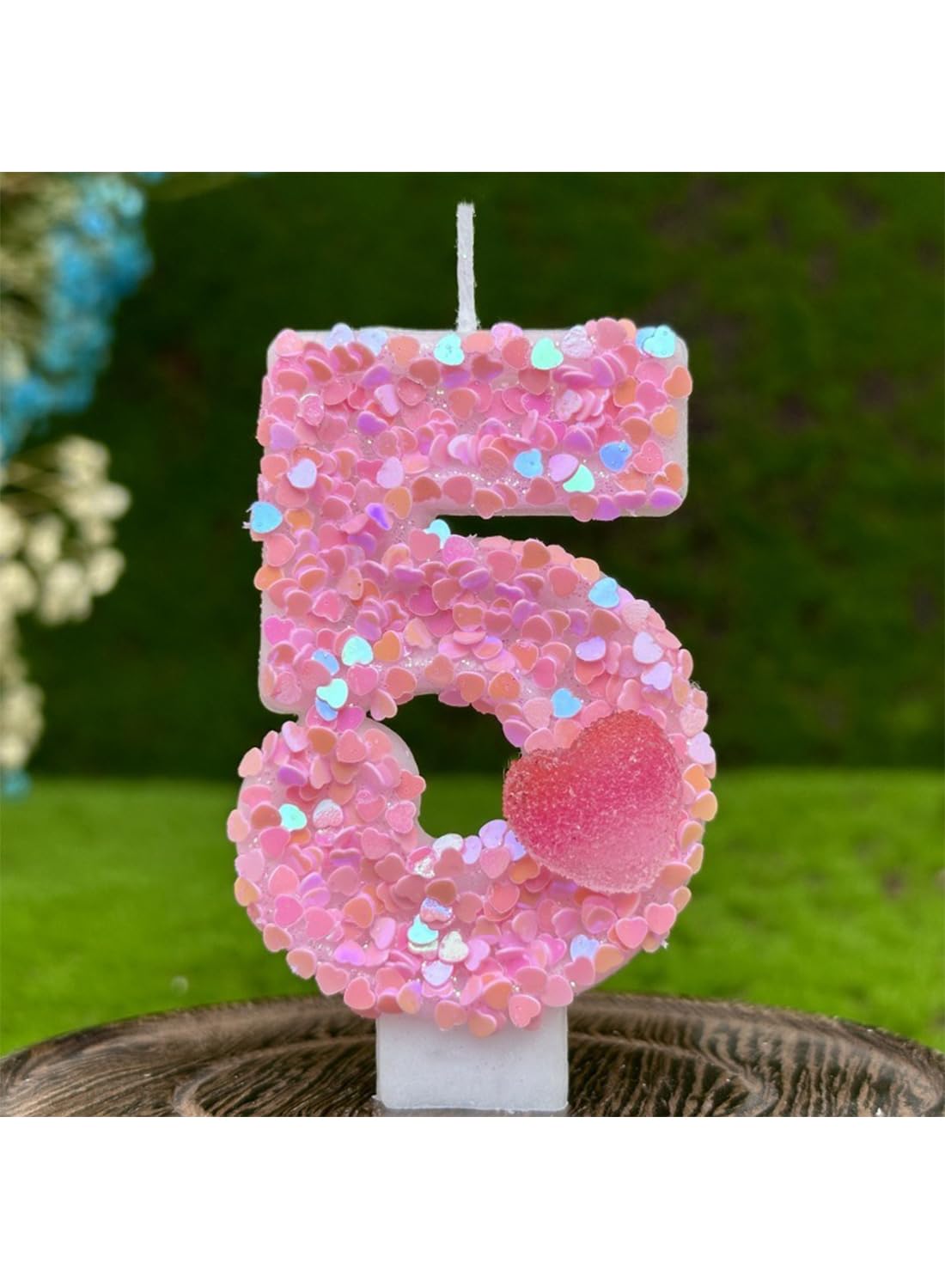 L&wen 7cm Birthday Number Candles for Cake Decoration, Glittery Cake Toppers with Perfect for Kids' Parties, Anniversaries Celebrations
