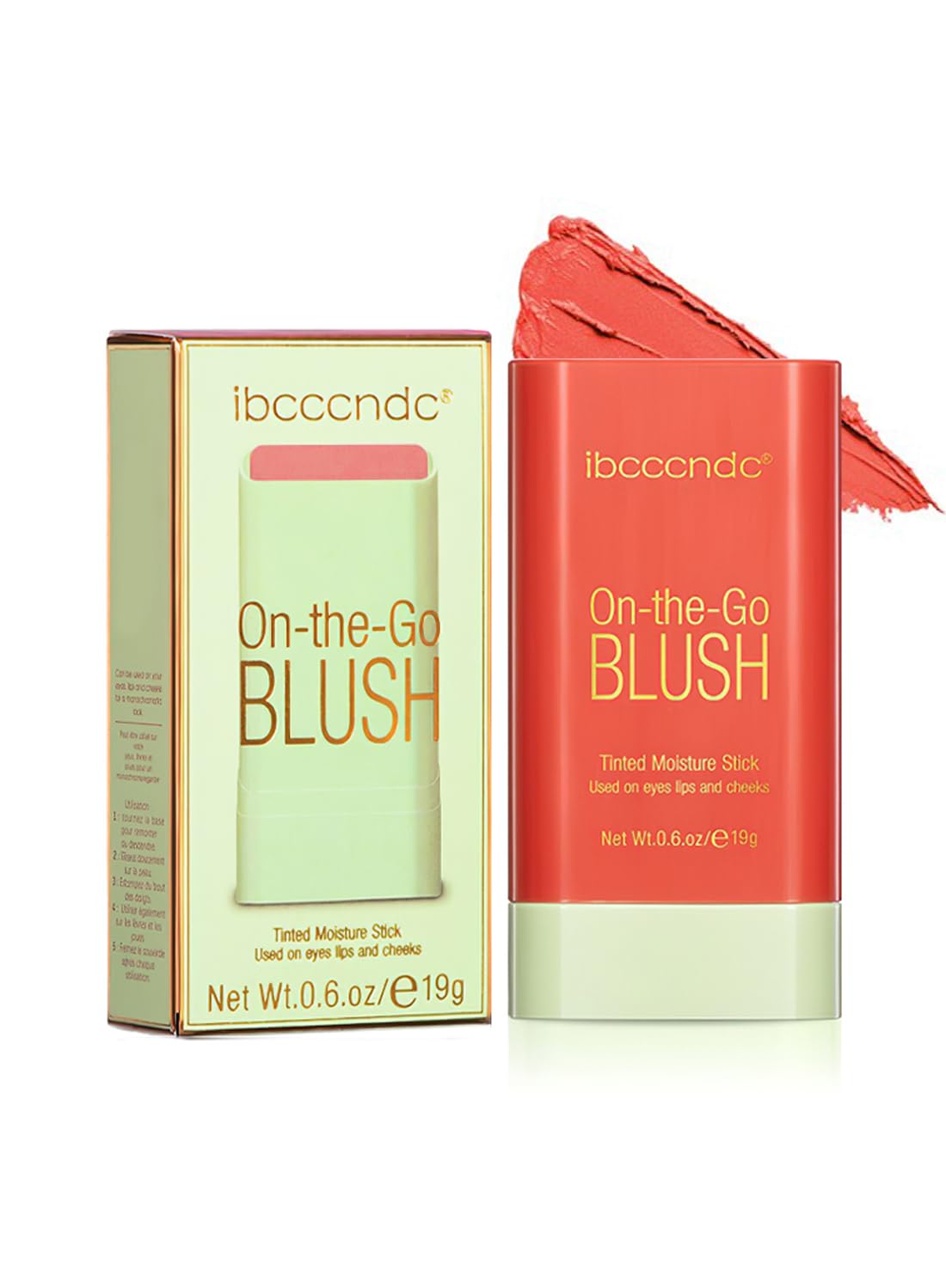 Blush Stick, Multi-Use Lip Tint, High Pigmented Creamy Blush Stick for Eyes Lips and Cheeks 19G