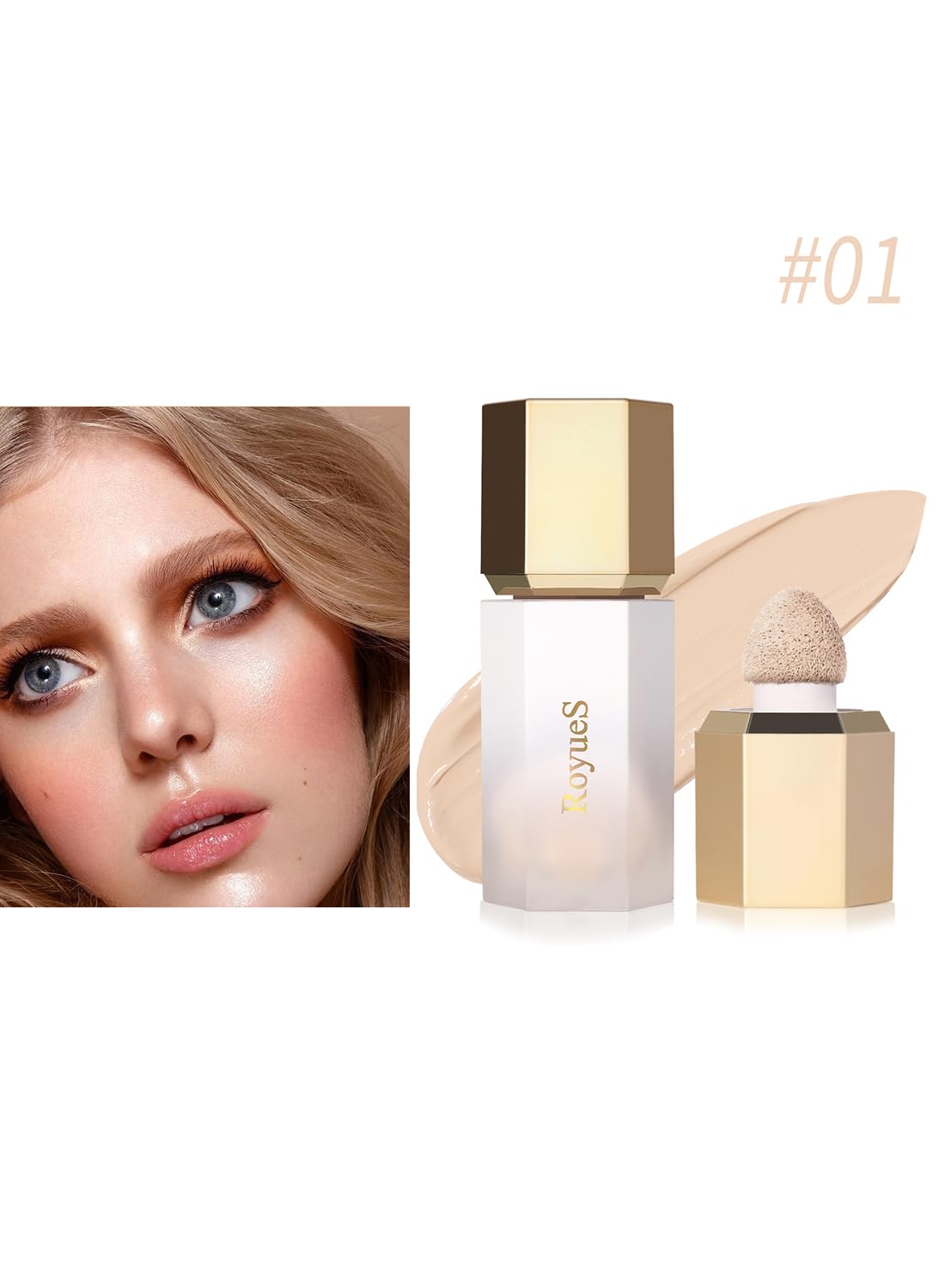 Royues Liquid Contour, Highly Pigmented Long Lasting Cream Contour Stick, Lightweight Face Bronzer Makeup, Delicate Face Contouring Highlighter Sticks 7ml