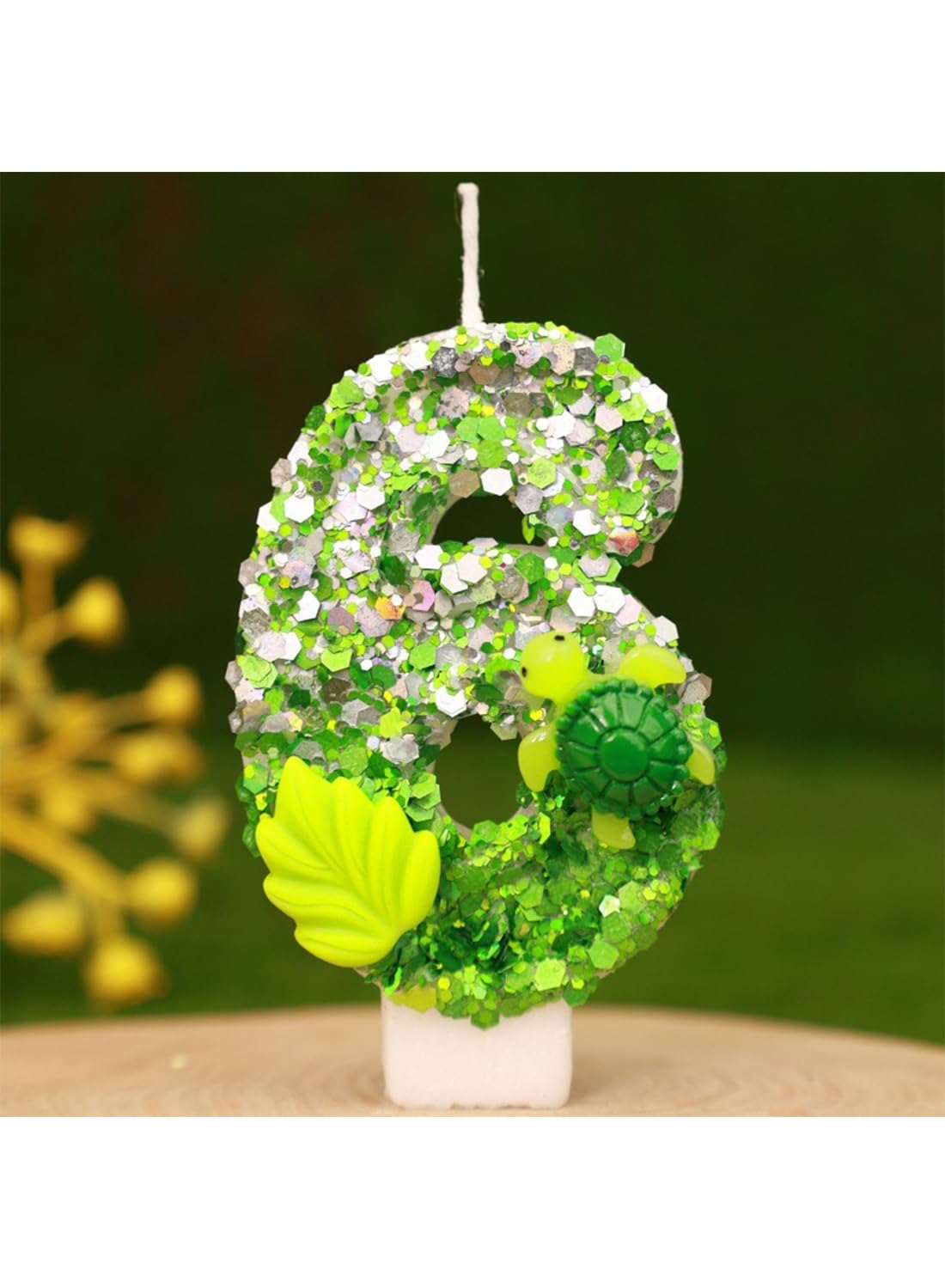 L&wen 7cm Birthday Number Candles for Cake Decoration, Glittery Cake Toppers with Perfect for Kids' Parties, Anniversaries Celebrations