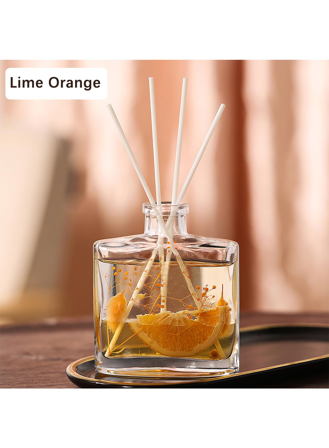 Flower Reed Diffuser Set with Incense Diffuser Sticks and Preserved Flower, Elegant Home Fragrance for Home Decor, Living Room, Bathroom, Kitchen, Odor Elimination 120ml