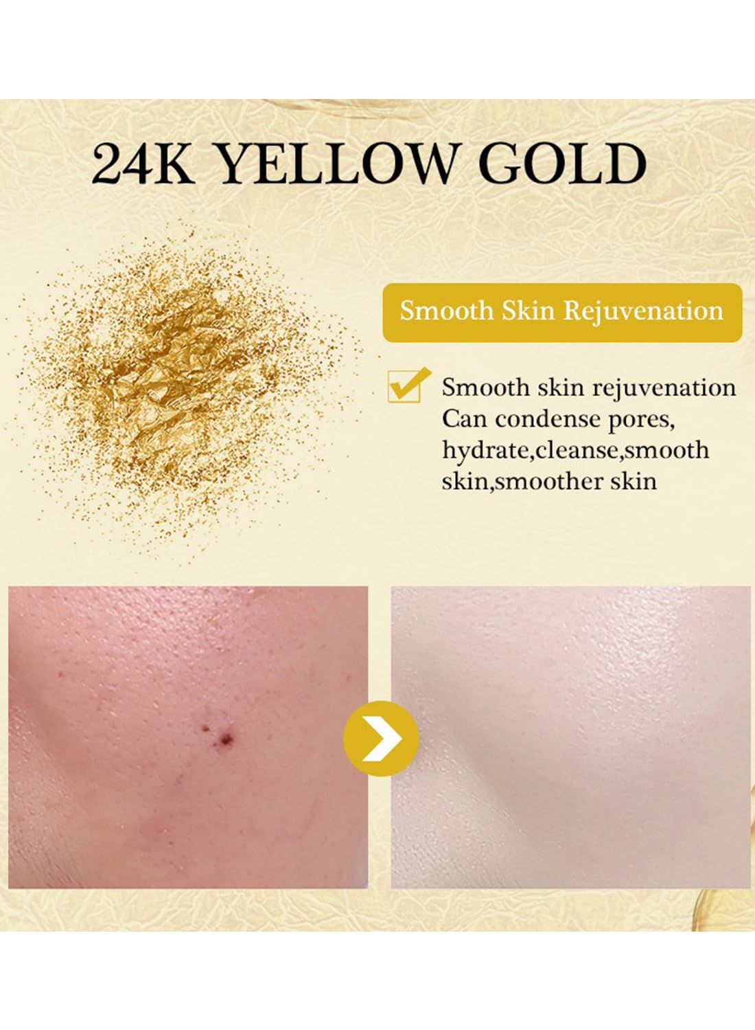 Face Serum, Hydrating Anti-Aging Gold Niacinamide Treatment Essence - 15ml