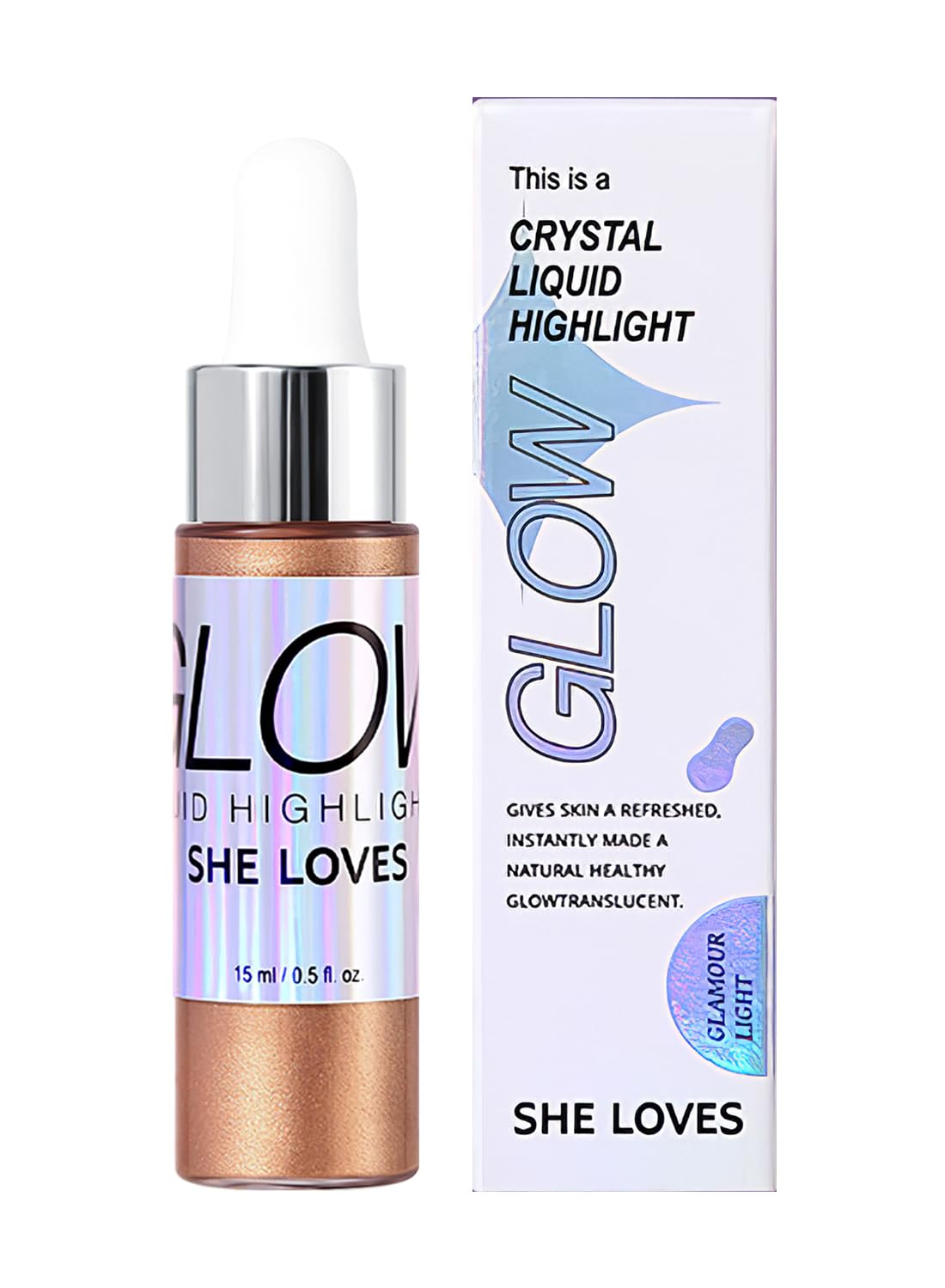 Liquid Highlighter, Shimmer Glitter Body Oil, Long Lasting Waterproof High Shiny Illuminator