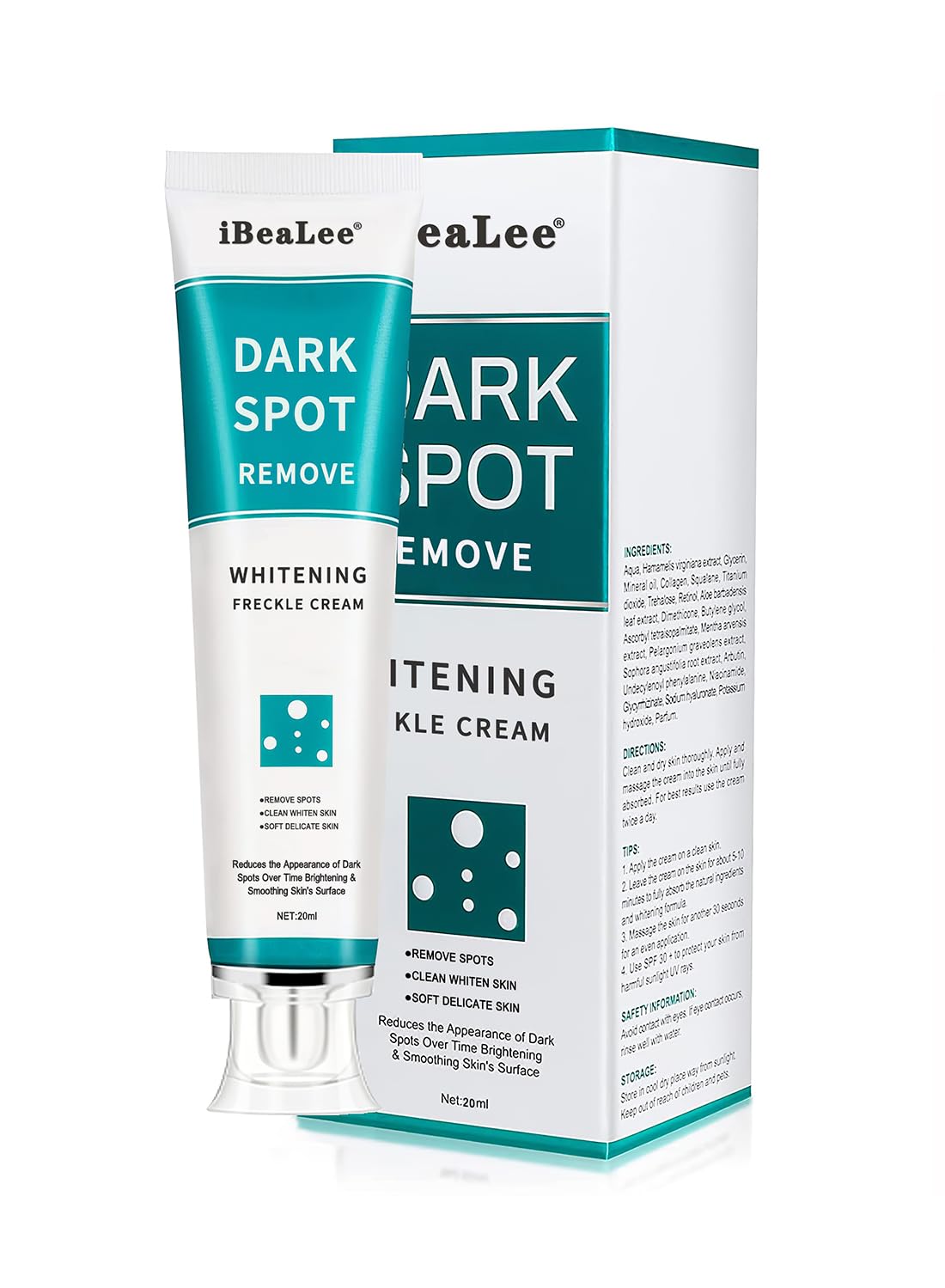Dark Spot Remover for Face, Mild Whitening Peeling Freckle Cream, Dark Spot Corrector for Sun Spots Age Spots Chloasma, Pigmentation Treatment Lightening Cream 20ml