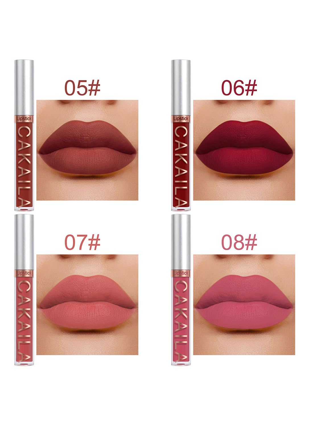 10Pcs Matte Liquid Lipstick Set Contains Smooth Lip Lacquer for Women