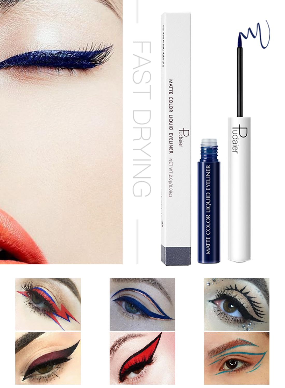 Liquid Eyeliner, Quick Drying Waterproof Sweatproof Eyeliner Makeup, High Pigment Shades Eye Makeup Wear for Women