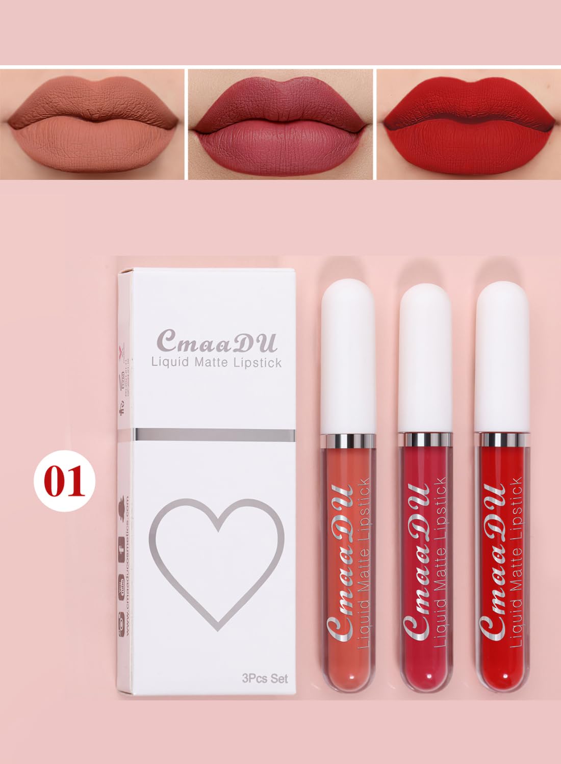 3Pcs Matte Liquid Lipstick Set