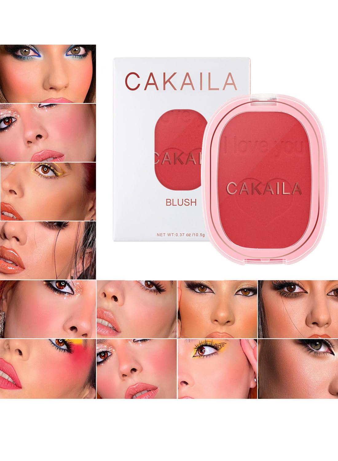 Blush Powder, Matte High Pigment Long Lasting Lightweight Contour & Highlighter, Waterproof Blusher Makeup for Face & Eye