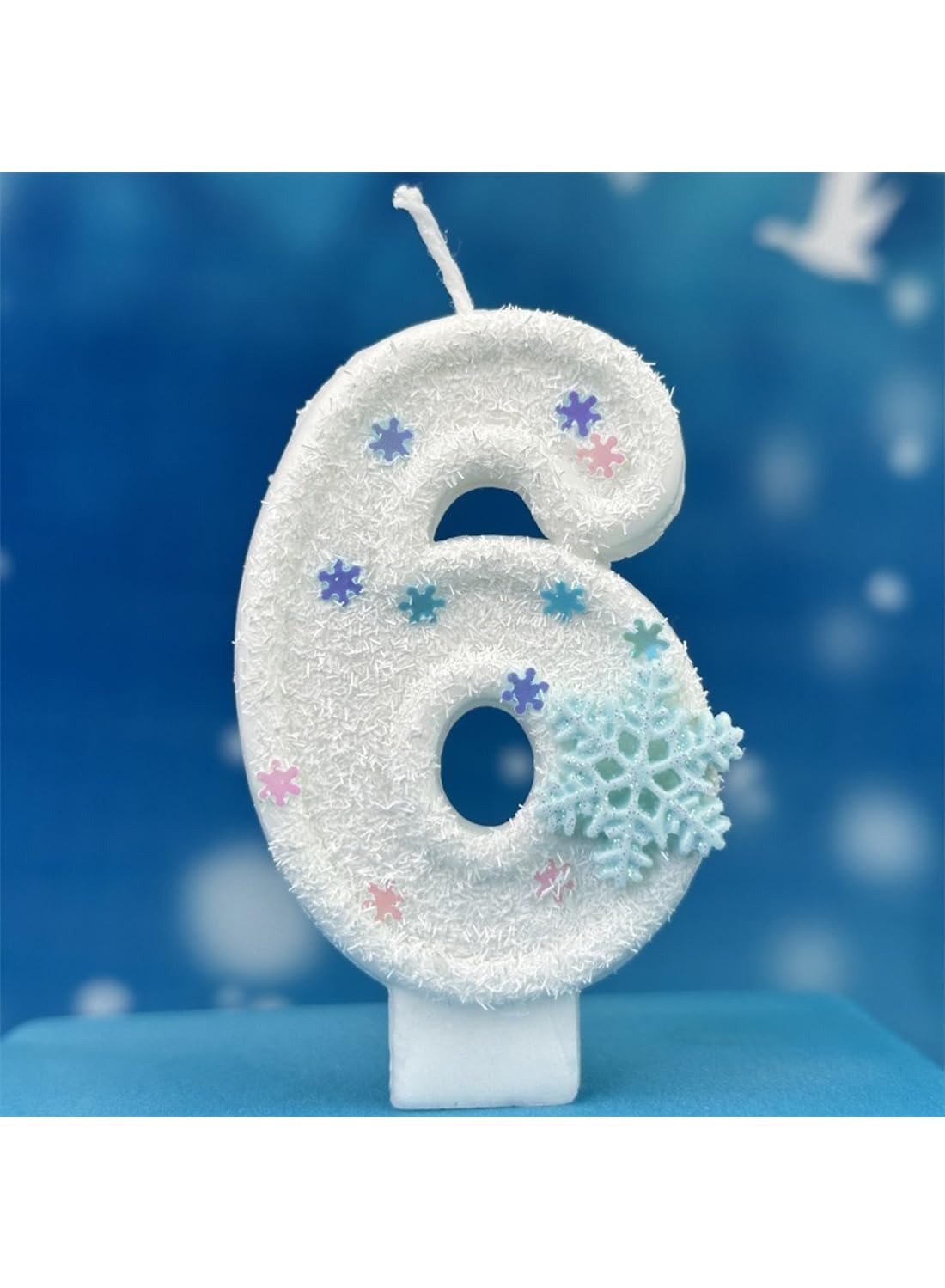 White Snowflake Cake Candle