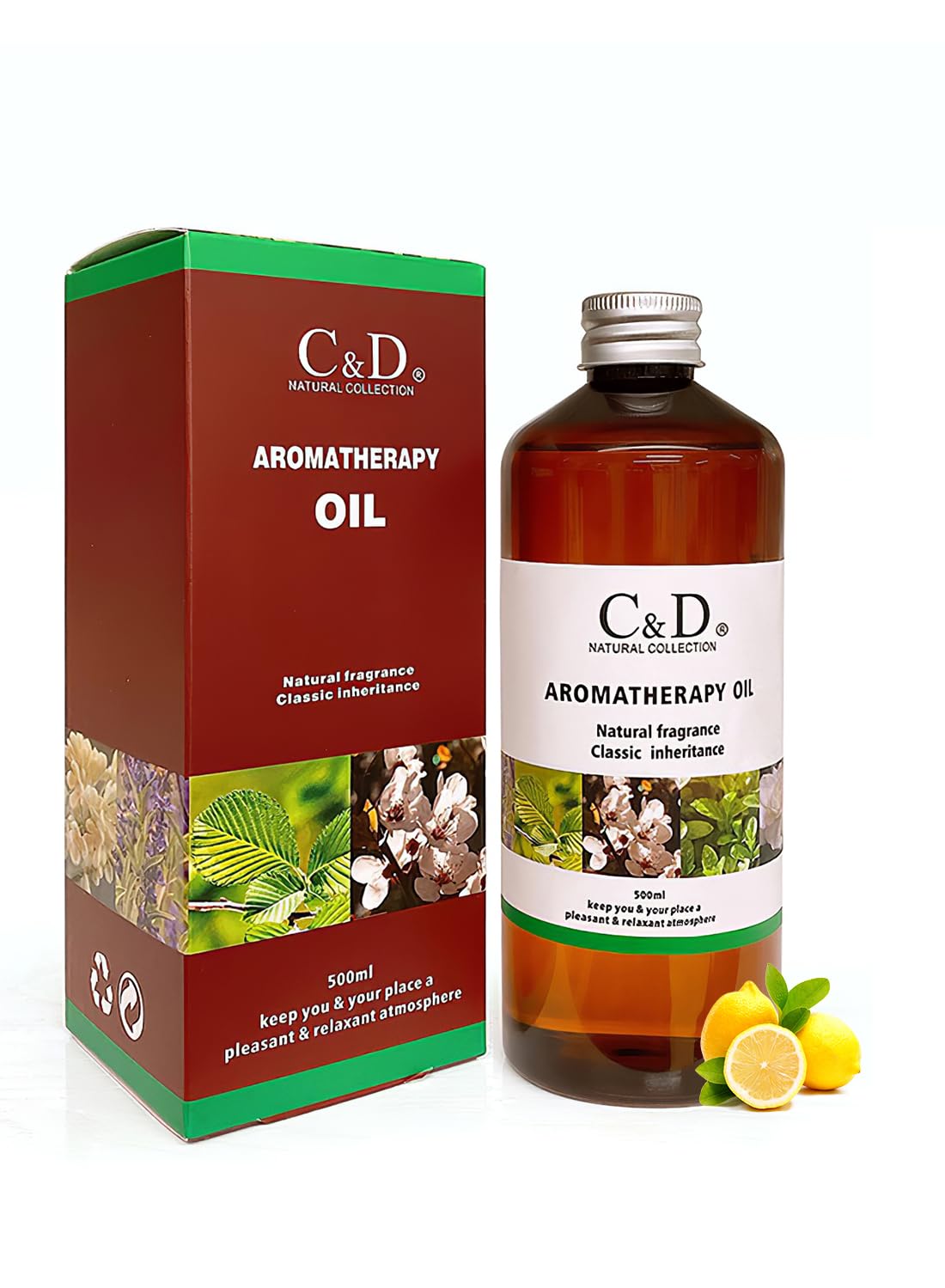 Aromatherapy Oil, Fresh Natural Long Lasting Classic Reed Diffuser Refill for Bedroom Bathroom Office Home Decor, Scented Gift Set, Purify Air, Pressure Relief 500ml