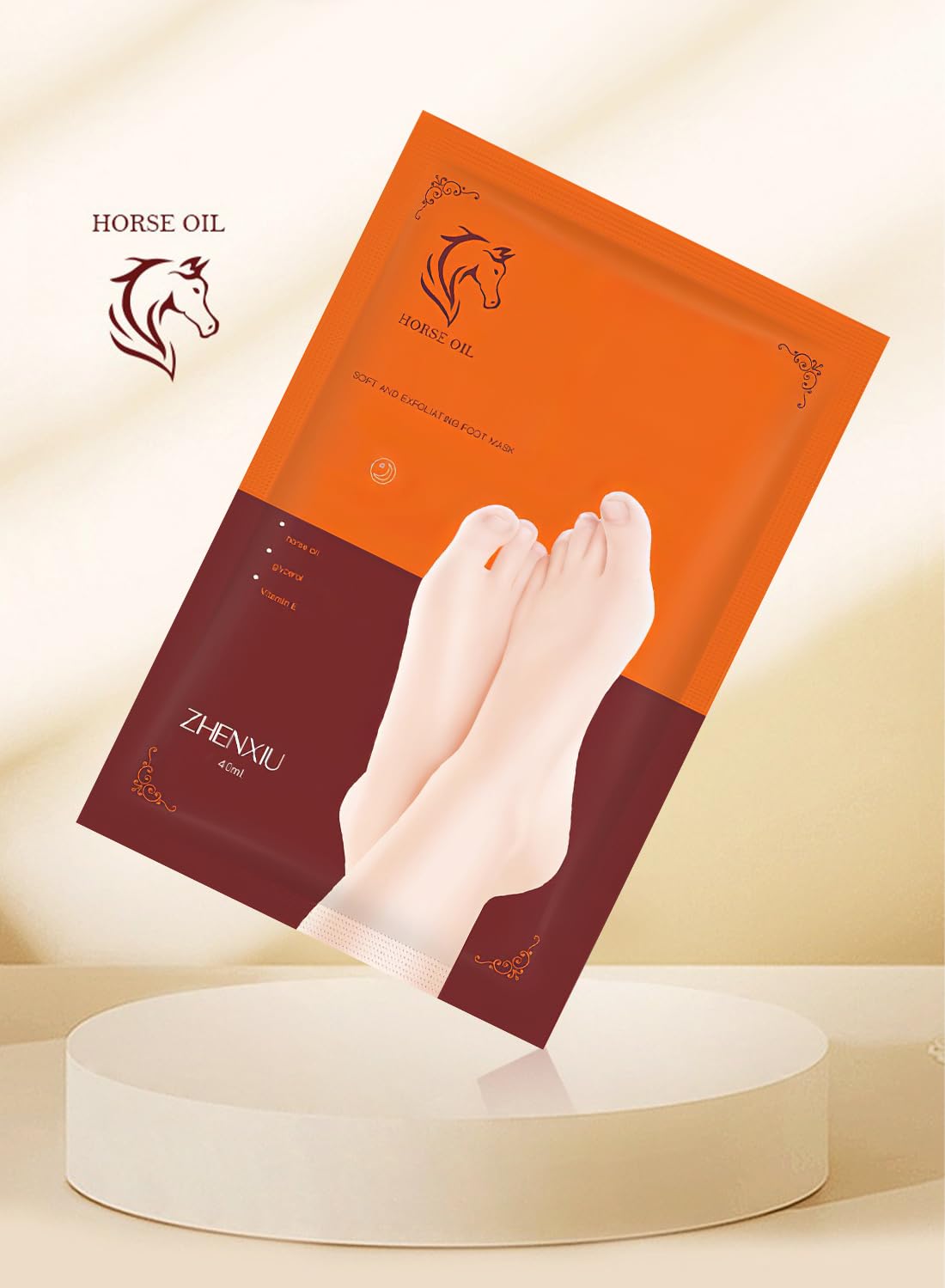 Foot Mask with Horse Oil, Moisturizing Nourishing Deep Repairing Foot Peel Mask, Exfoliating Gloves for Extra Dry Skin, Daily Foot Care for Soft and Smooth Touch Feet 1 Pair