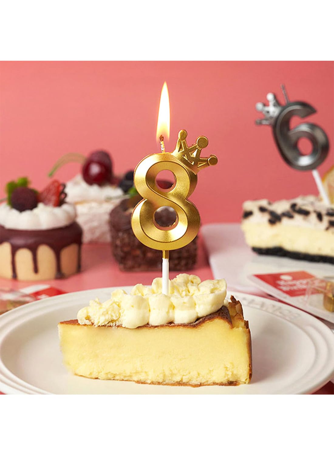 Number Birthday Candles, Metallic Glitter Crown Number 0 Cake Candles for Birthday, Wedding, Anniversary,