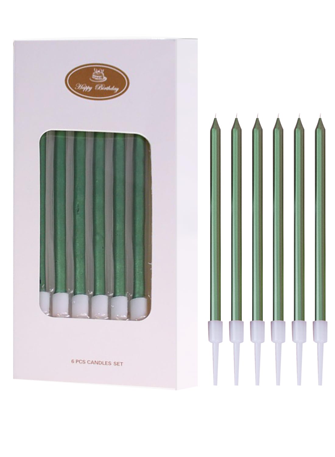 Long Thin Metallic Birthday Candles-6Pcs