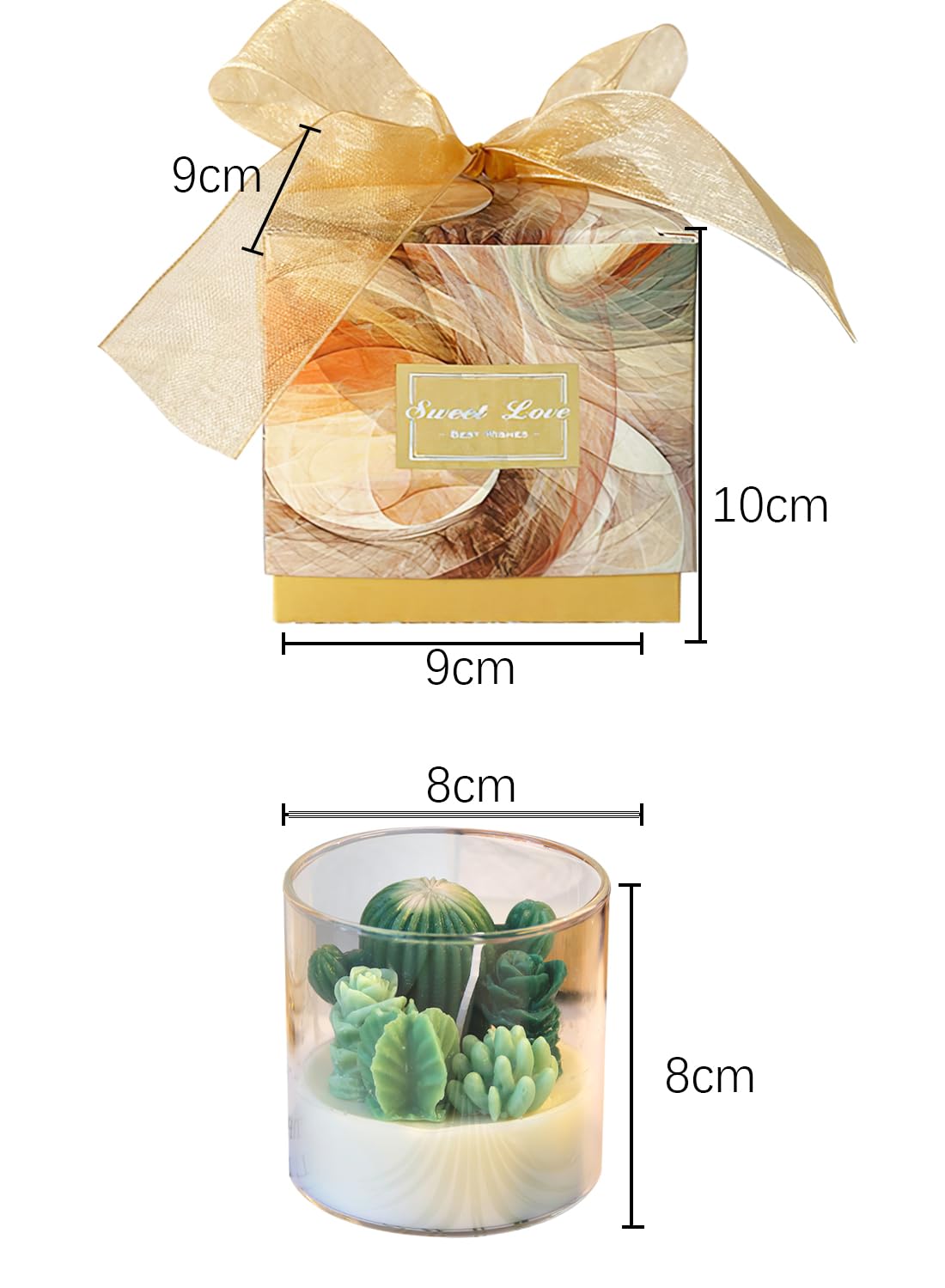 Succulent Scented Candles, Long Lasting Natural Lovely Scented Candles Gift Set, Mini Plants Candles for Spa Home Party Decors Wedding and Warm Gifts